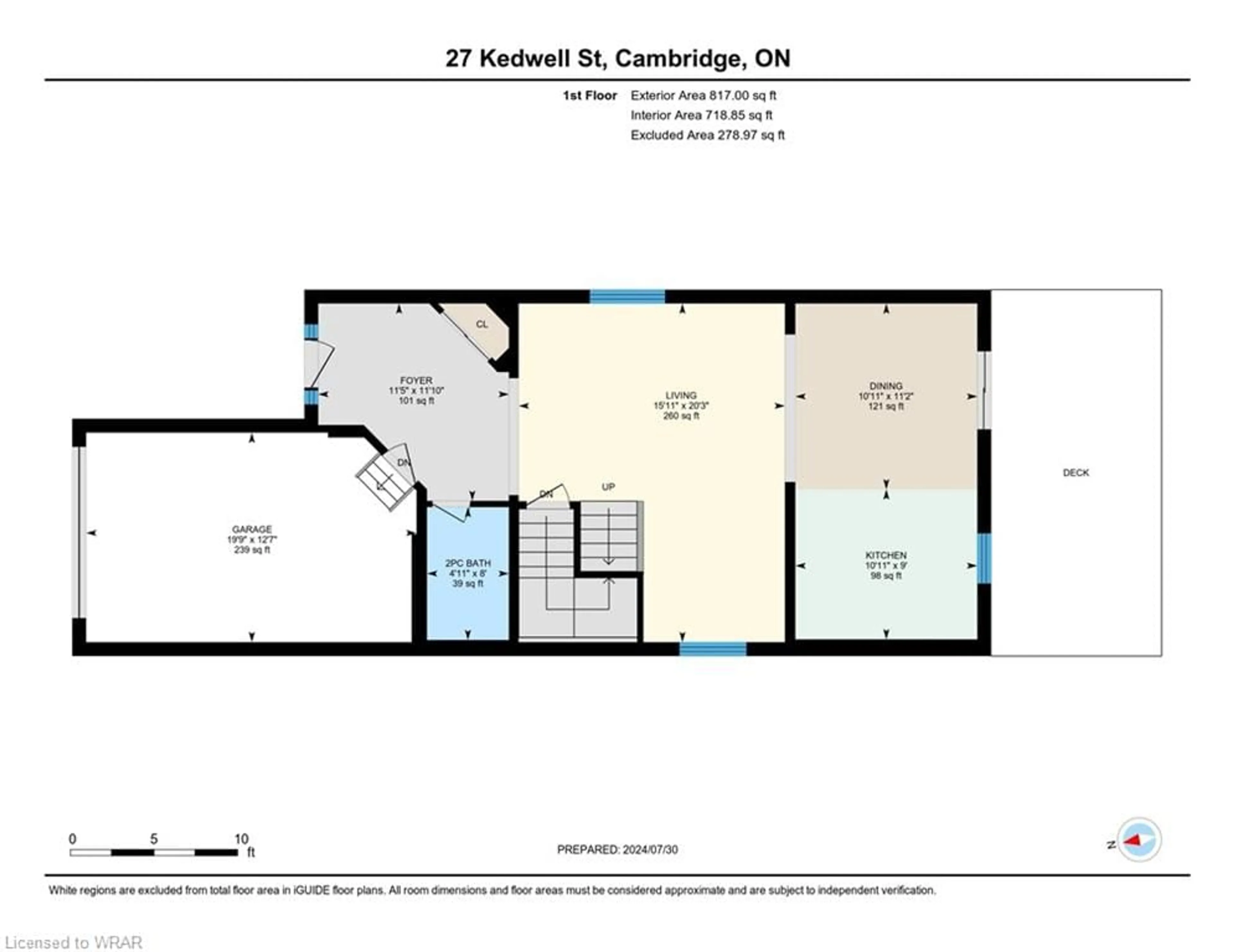 Floor plan for 27 Kedwell St, Cambridge Ontario N1P 0C1