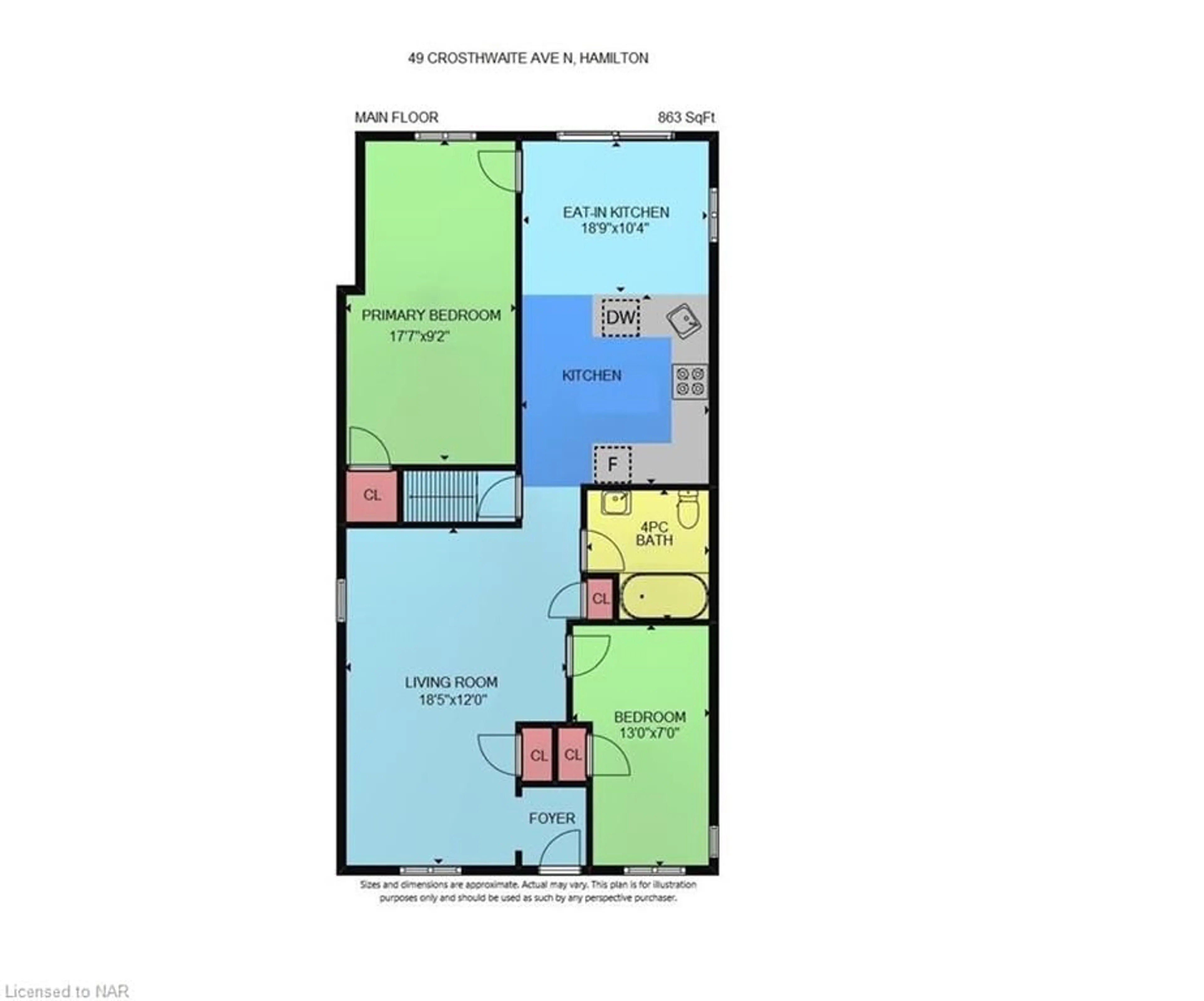 Floor plan for 49 Crosthwaite Ave, Hamilton Ontario L8H 4V1