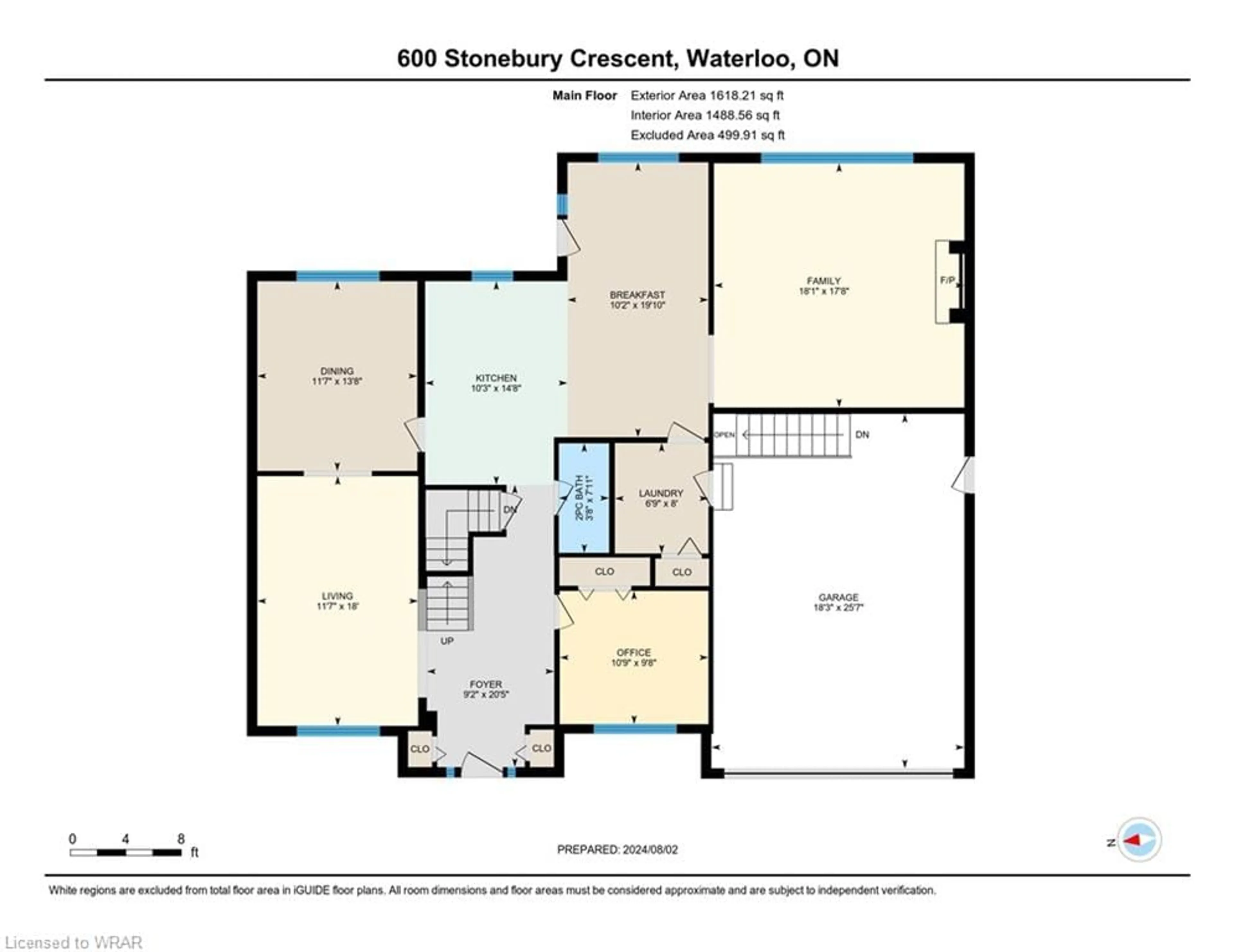 Floor plan for 600 Stonebury Cres, Waterloo Ontario N2K 2R2