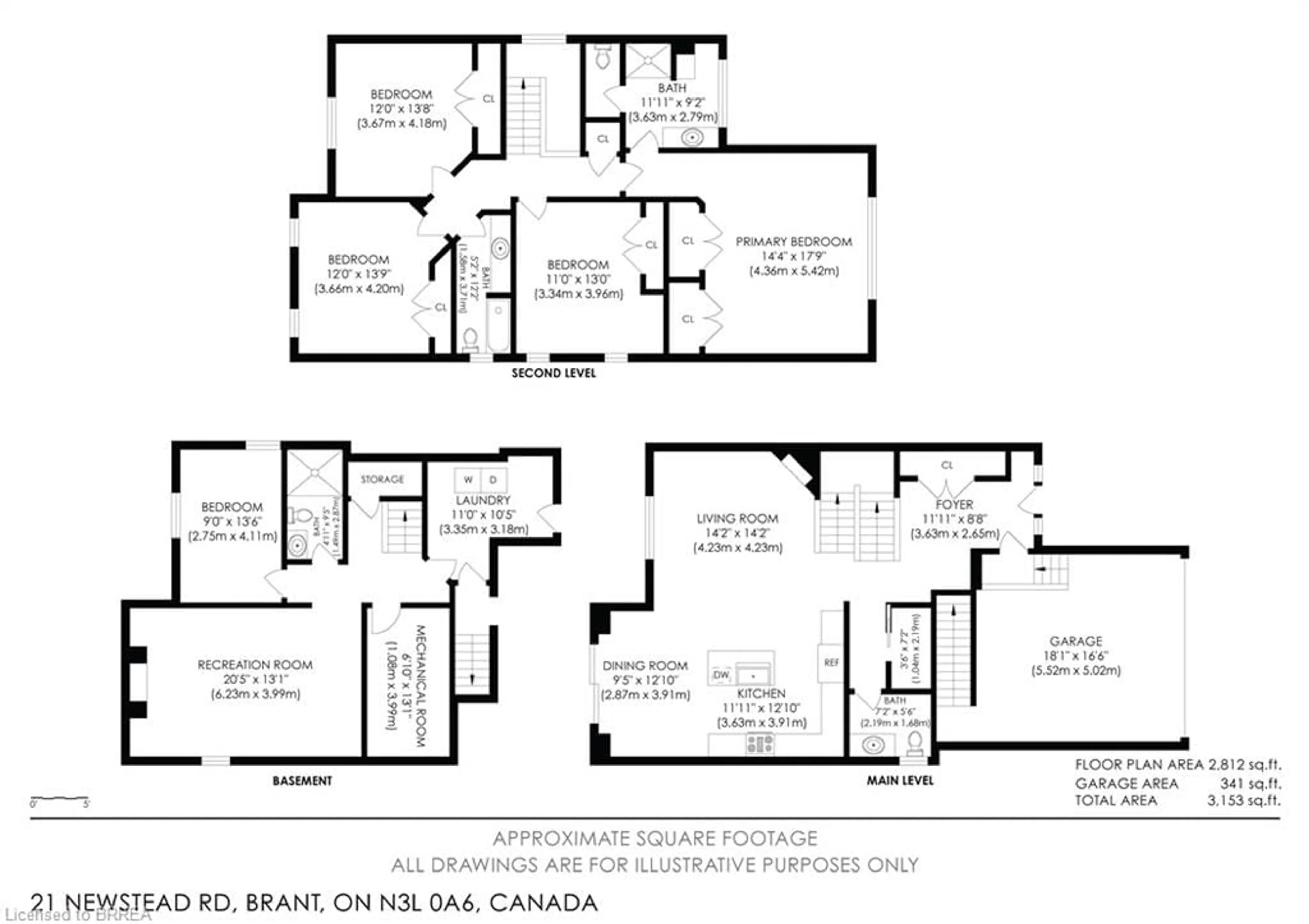 Floor plan for 21 Newstead Rd, Paris Ontario N3L 0G2