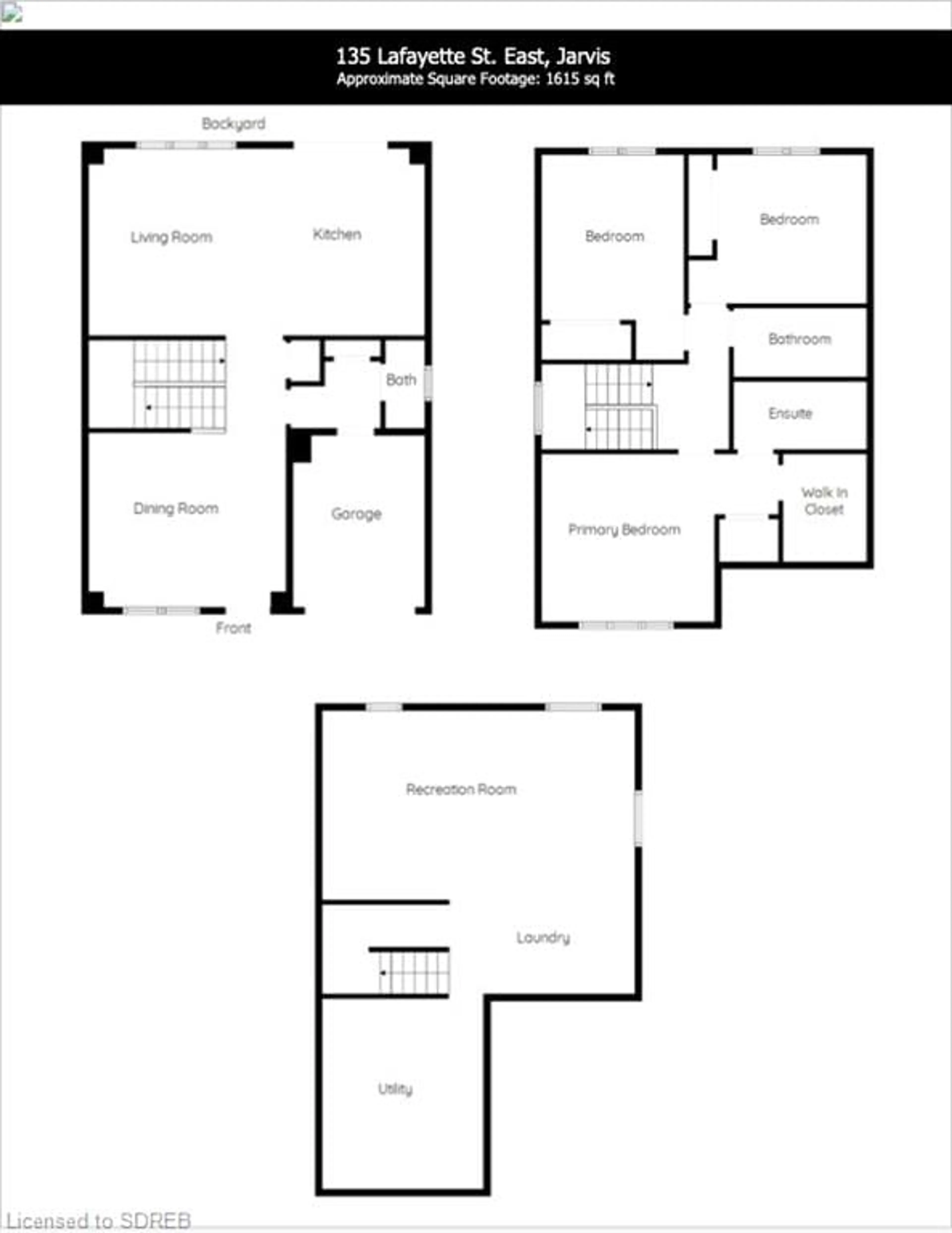 Floor plan for 135 Lafayette Street East St, Jarvis Ontario N0A 1J0