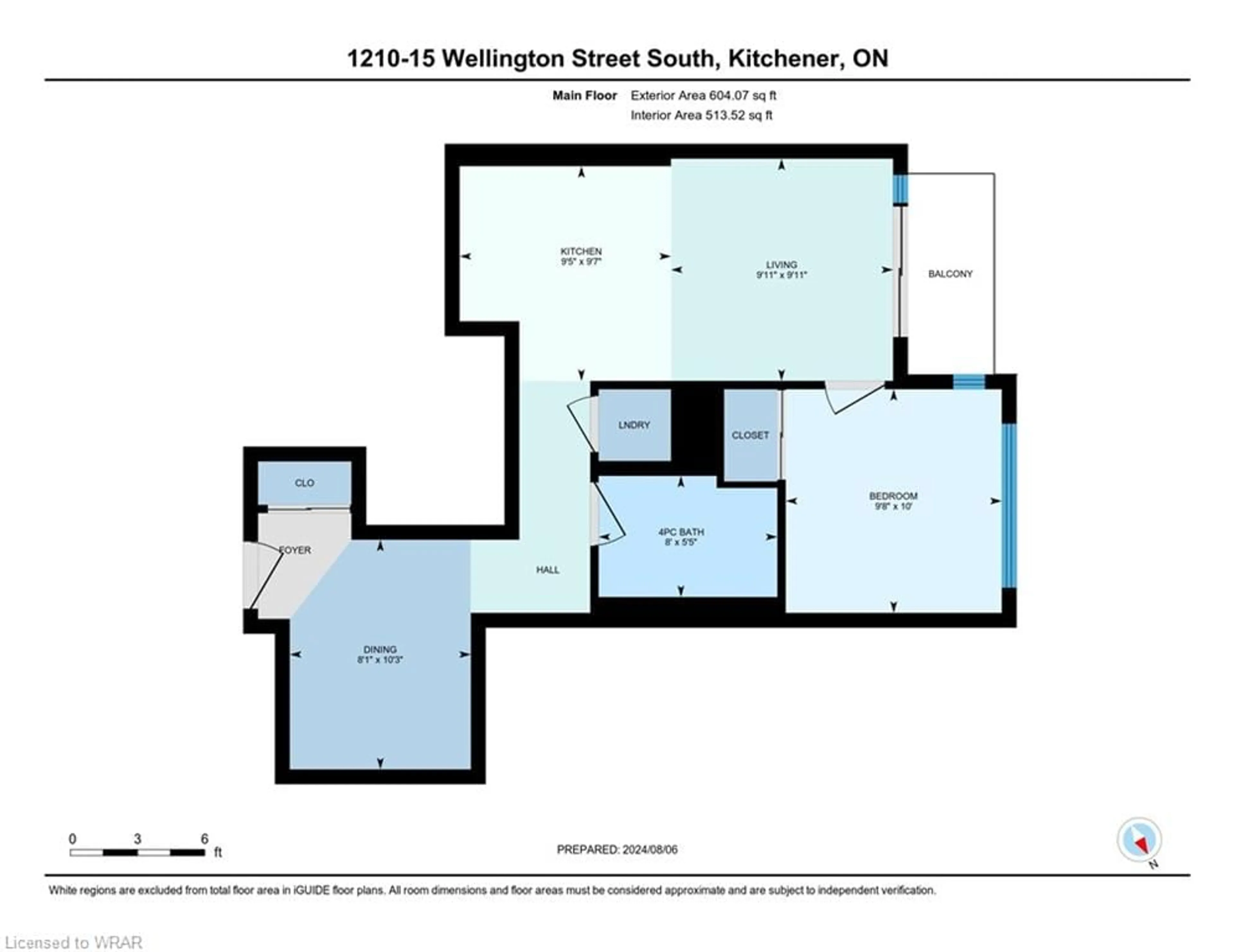 Floor plan for 15 Wellington St #1210, Kitchener Ontario N2G 0E4