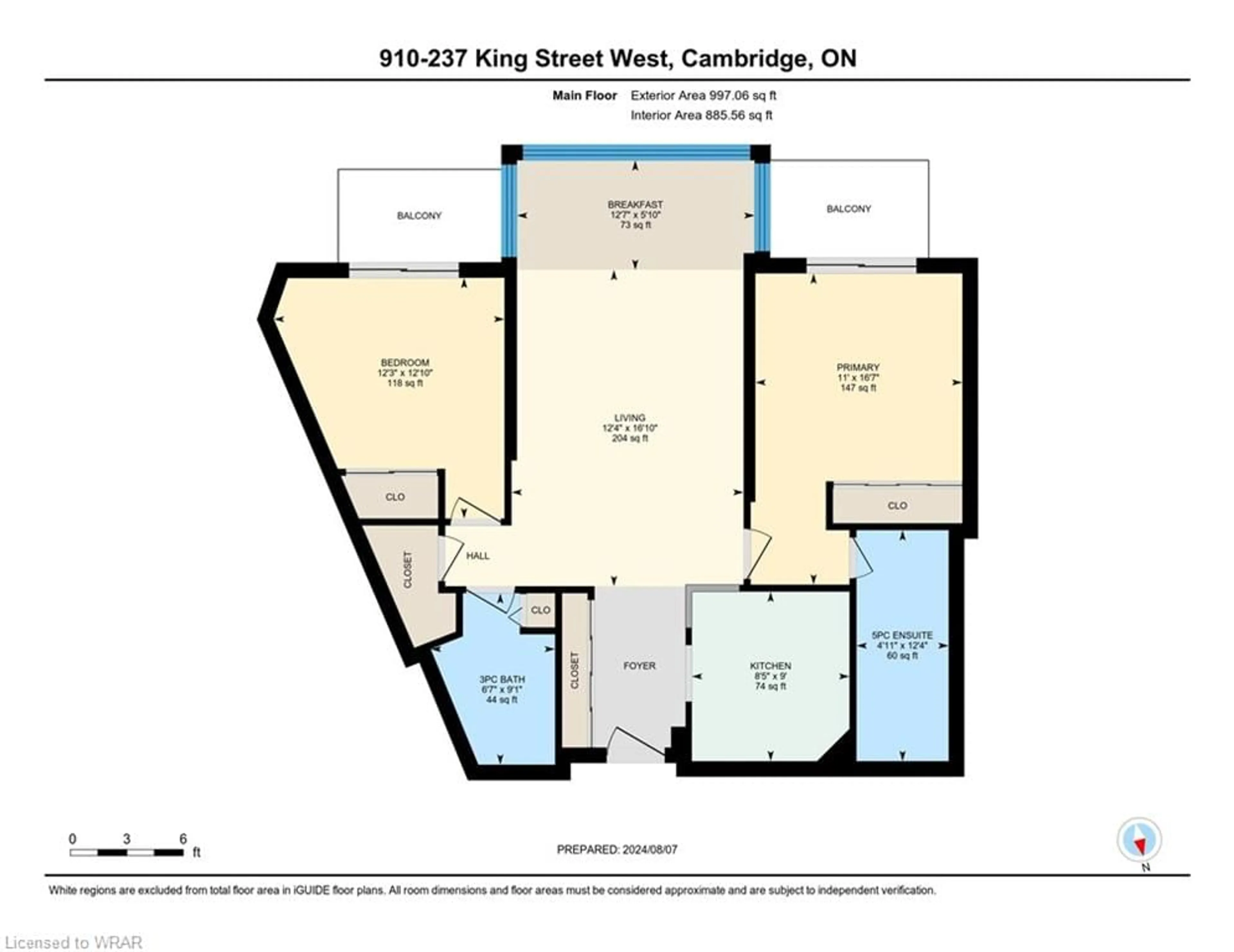 Floor plan for 237 King St #910, Cambridge Ontario N3H 5L2