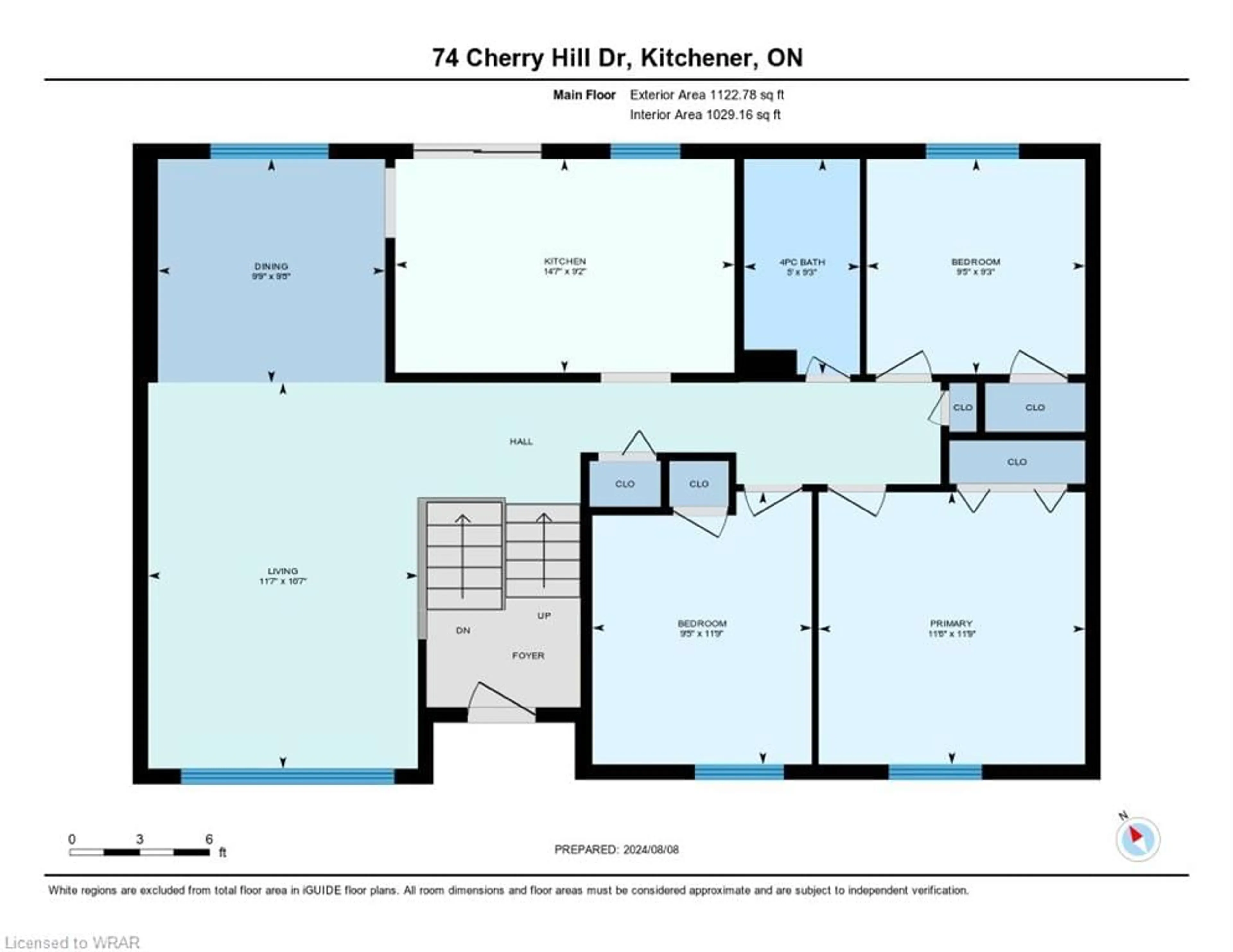 Floor plan for 74 Cherry Hill Dr, Kitchener Ontario N2E 1N6