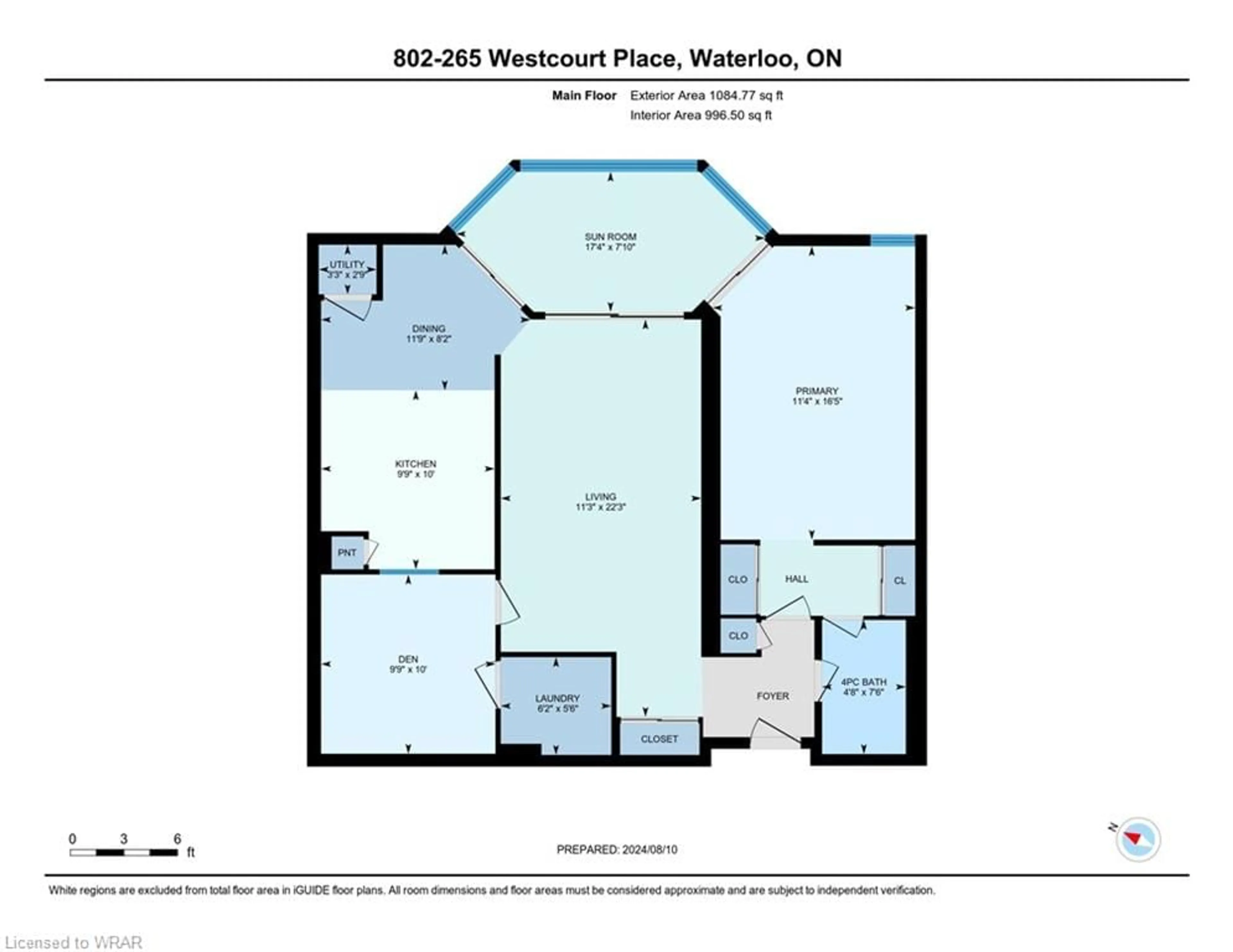 Floor plan for 265 Westcourt Pl #802, Waterloo Ontario N2L 6E4