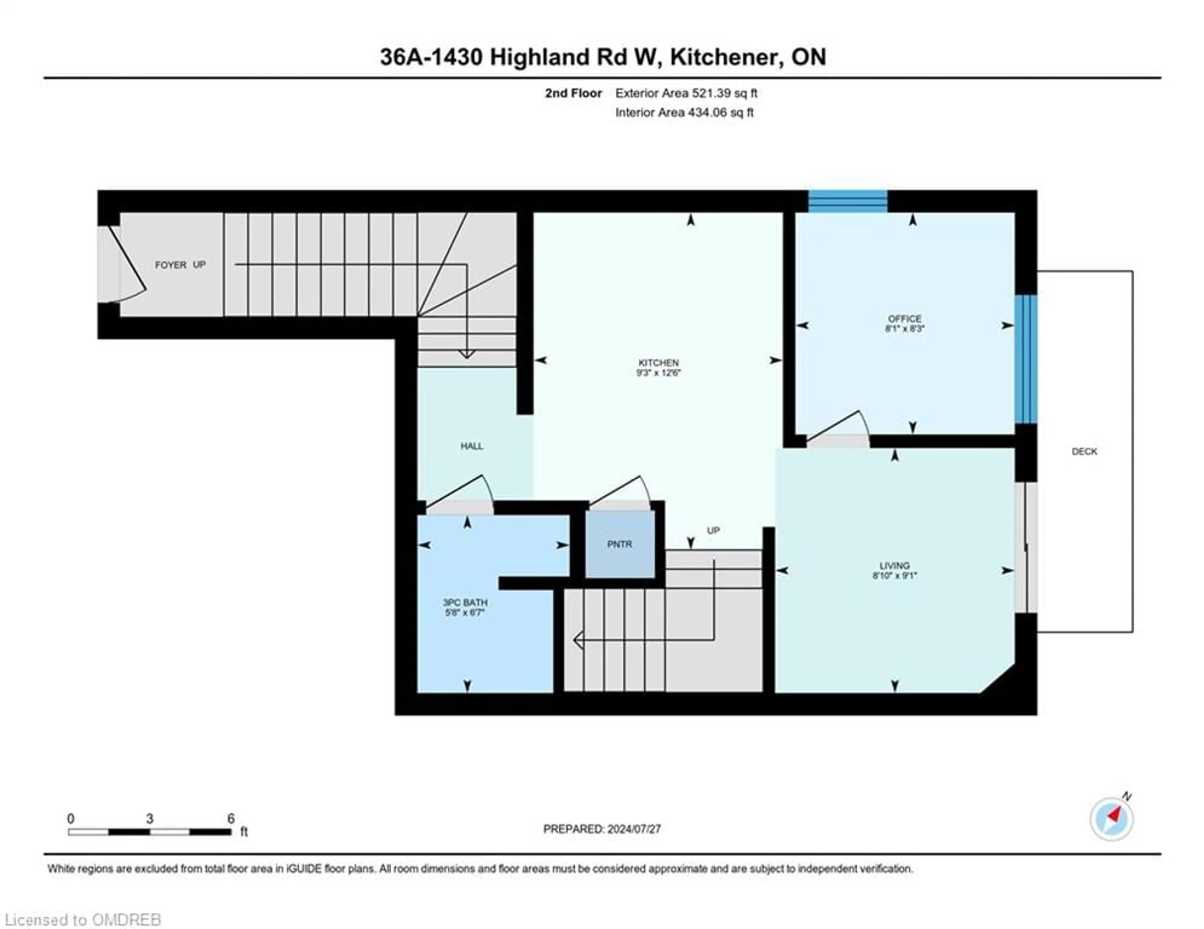 Floor plan for 1430 Highland Rd #36 A, Kitchener Ontario N2N 0C3