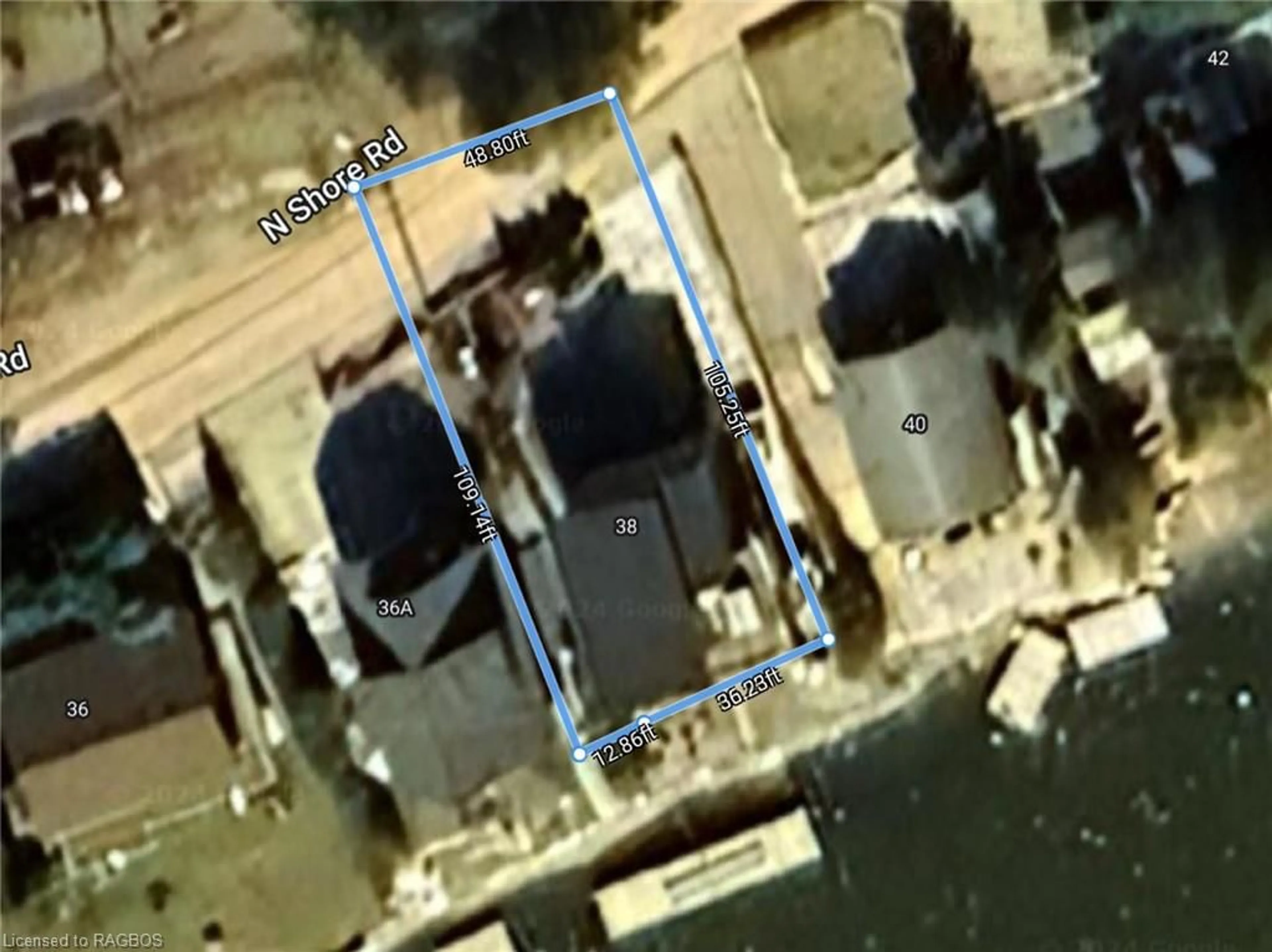 A pic from exterior of the house or condo, the street view for 38 North Shore Rd, Northern Bruce Peninsula Ontario N0H 1W0