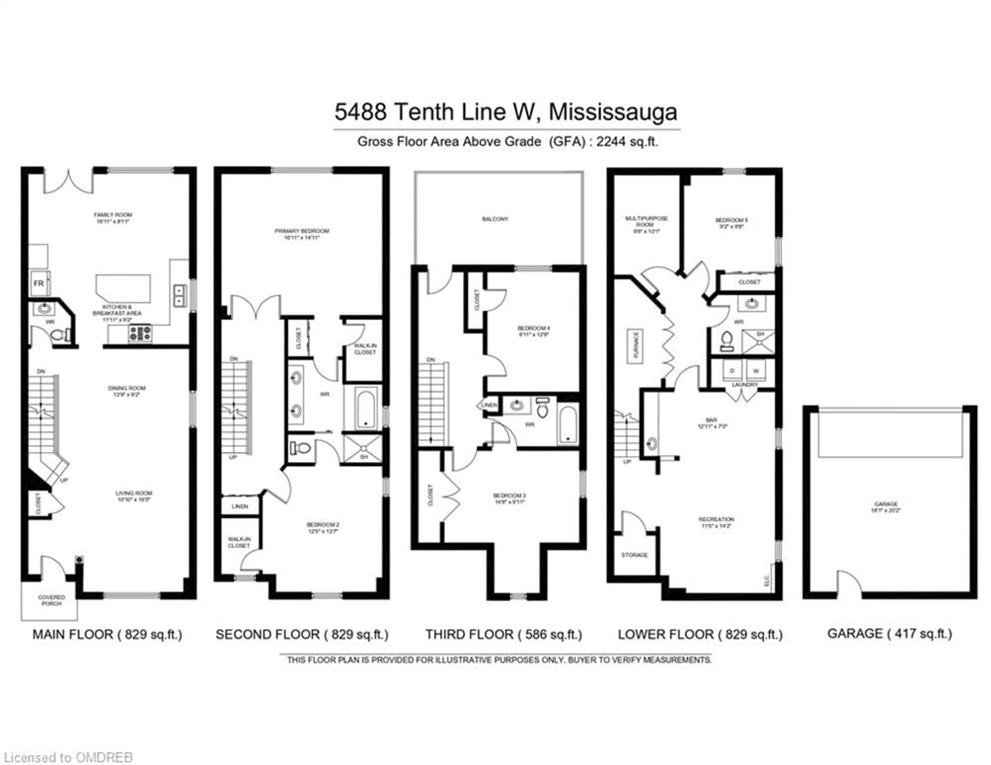 Floor plan for 5488 Tenth Line, Mississauga Ontario L5M 0G5