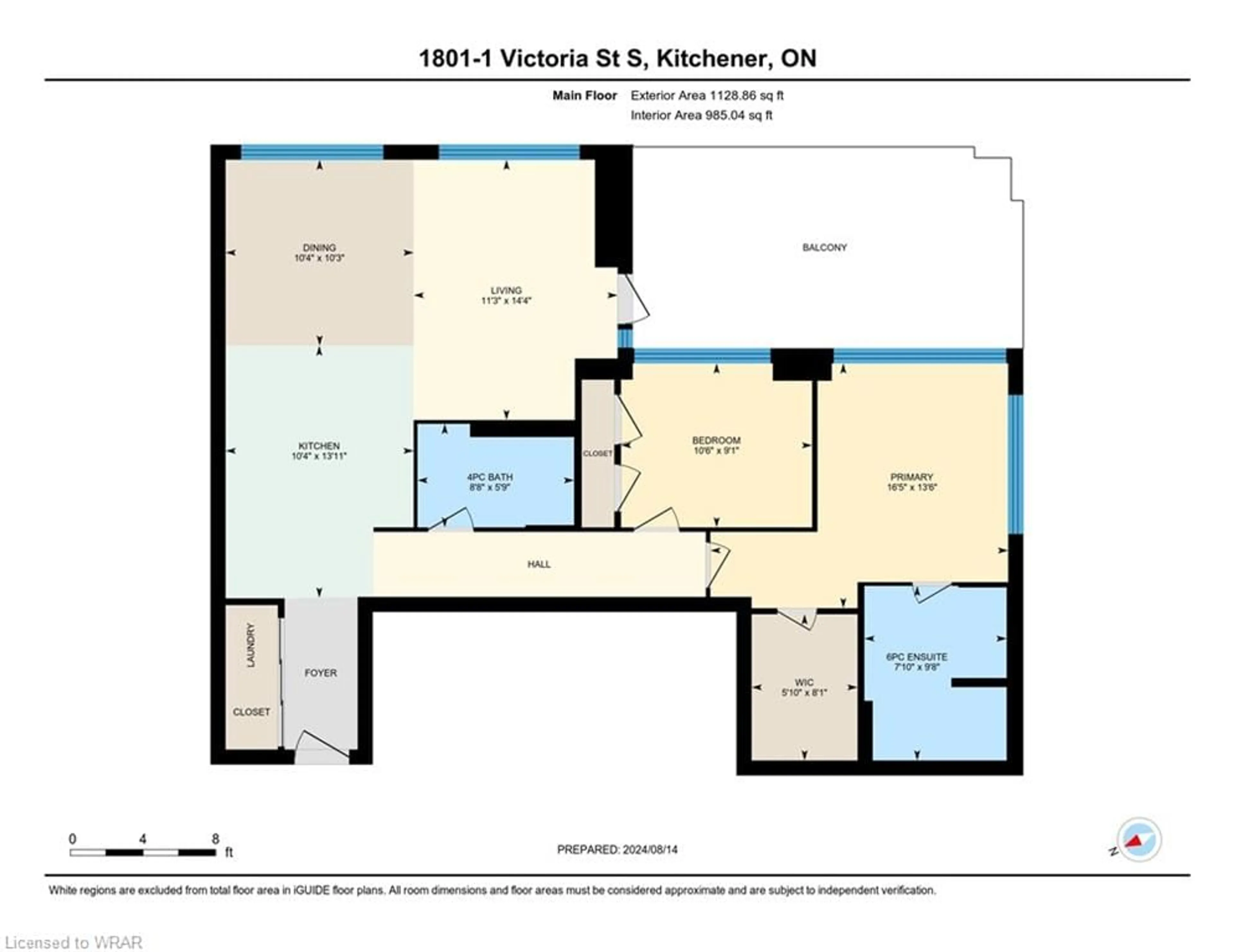 Floor plan for 1 Victoria St #1801, Kitchener Ontario N2L 0B6