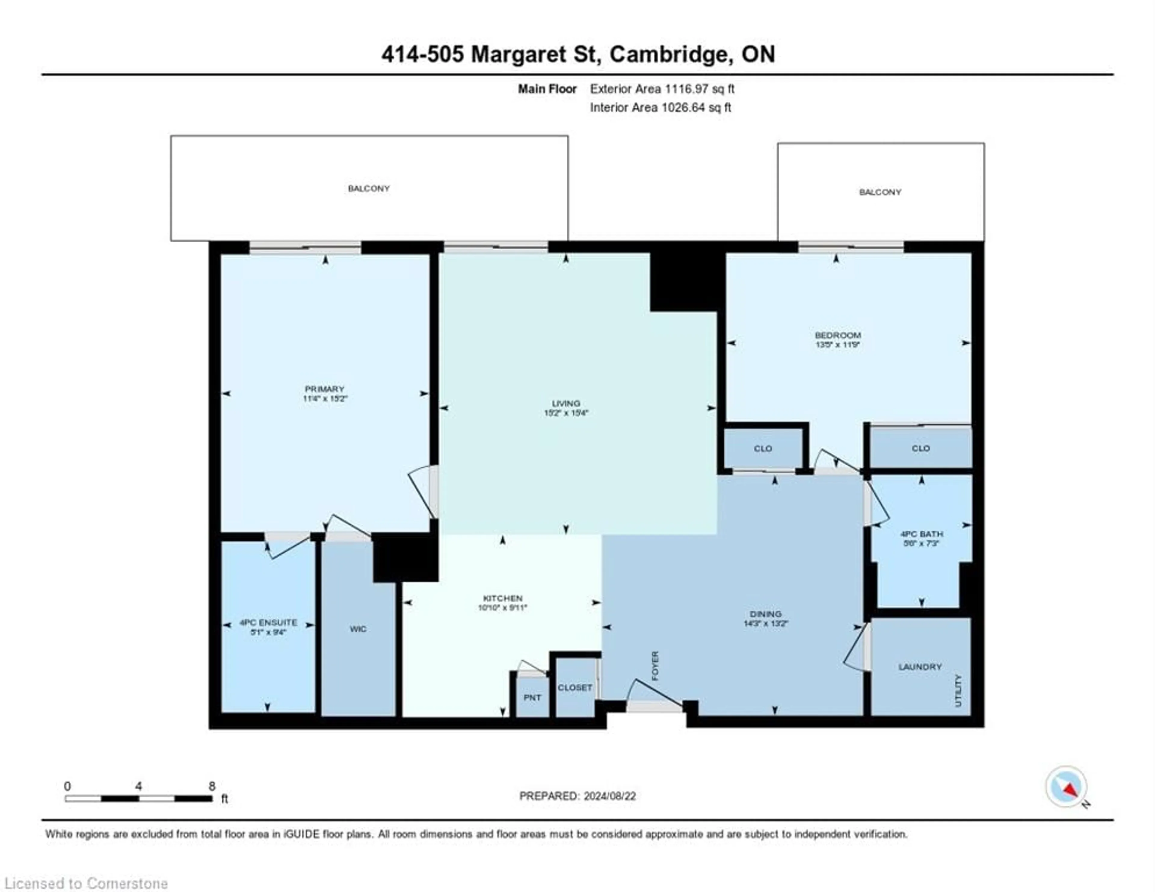 Floor plan for 505 Margaret St #414, Cambridge Ontario N3H 0A6