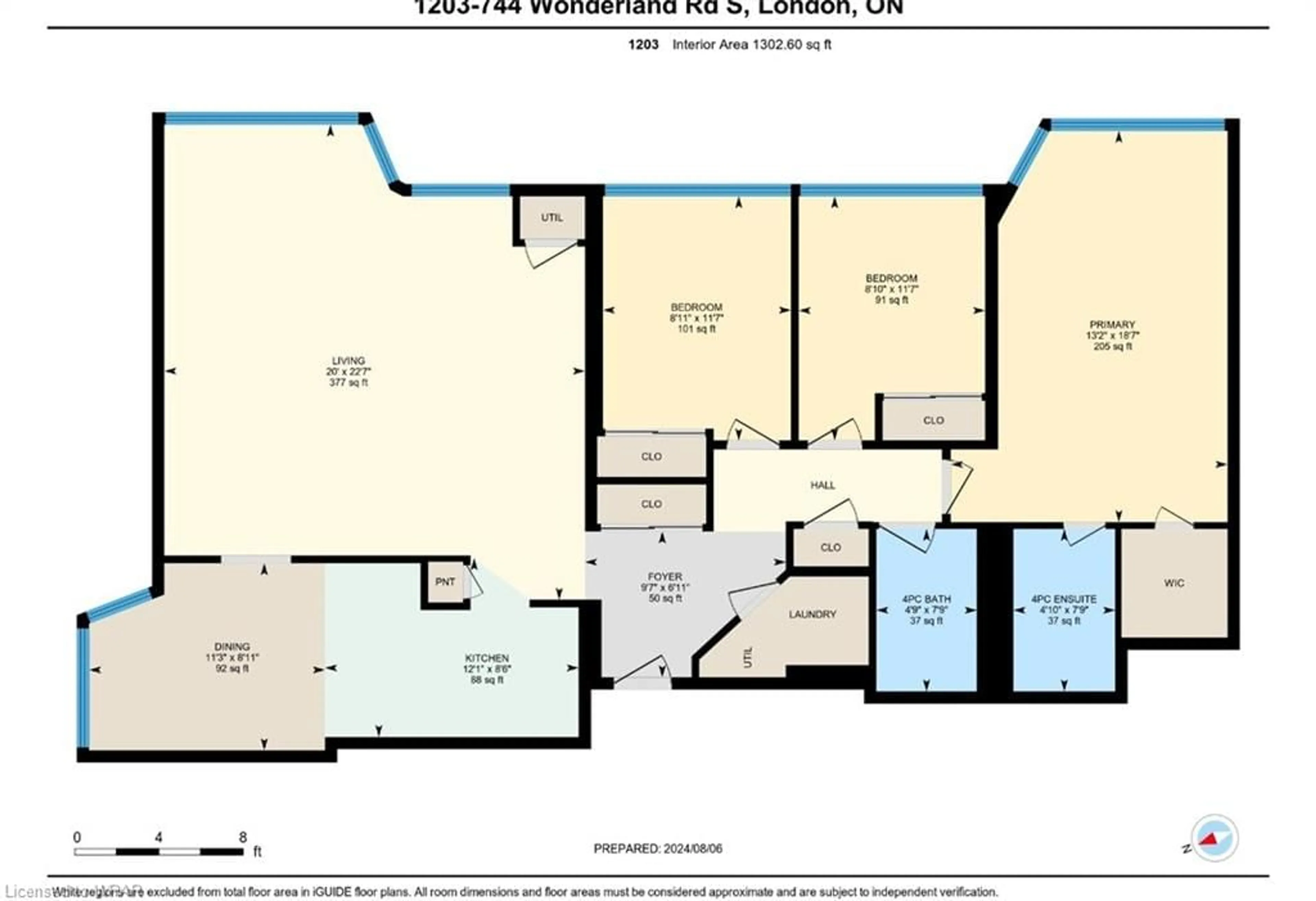 Floor plan for 744 Wonderland Rd #1203, London Ontario N6K 4K3