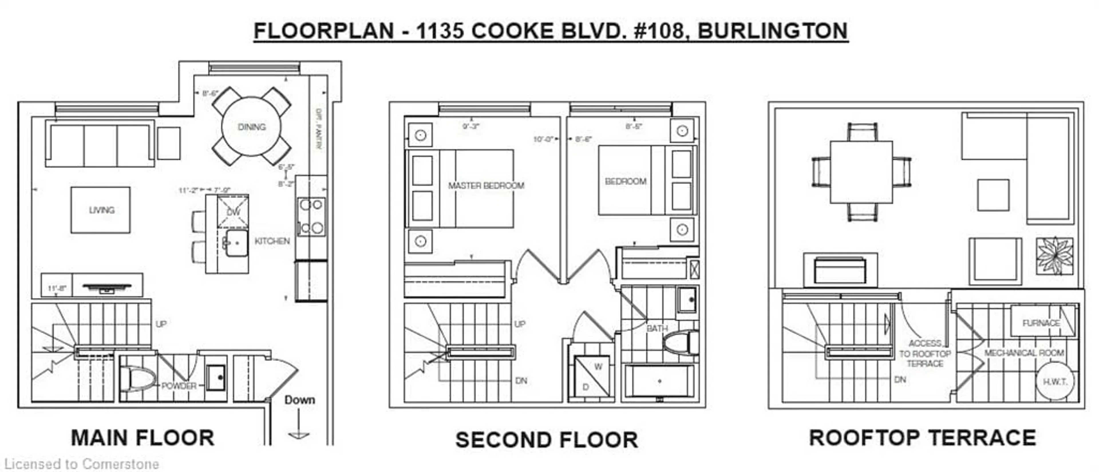 Floor plan for 1135 Cooke Blvd #108, Burlington Ontario L7T 0C3