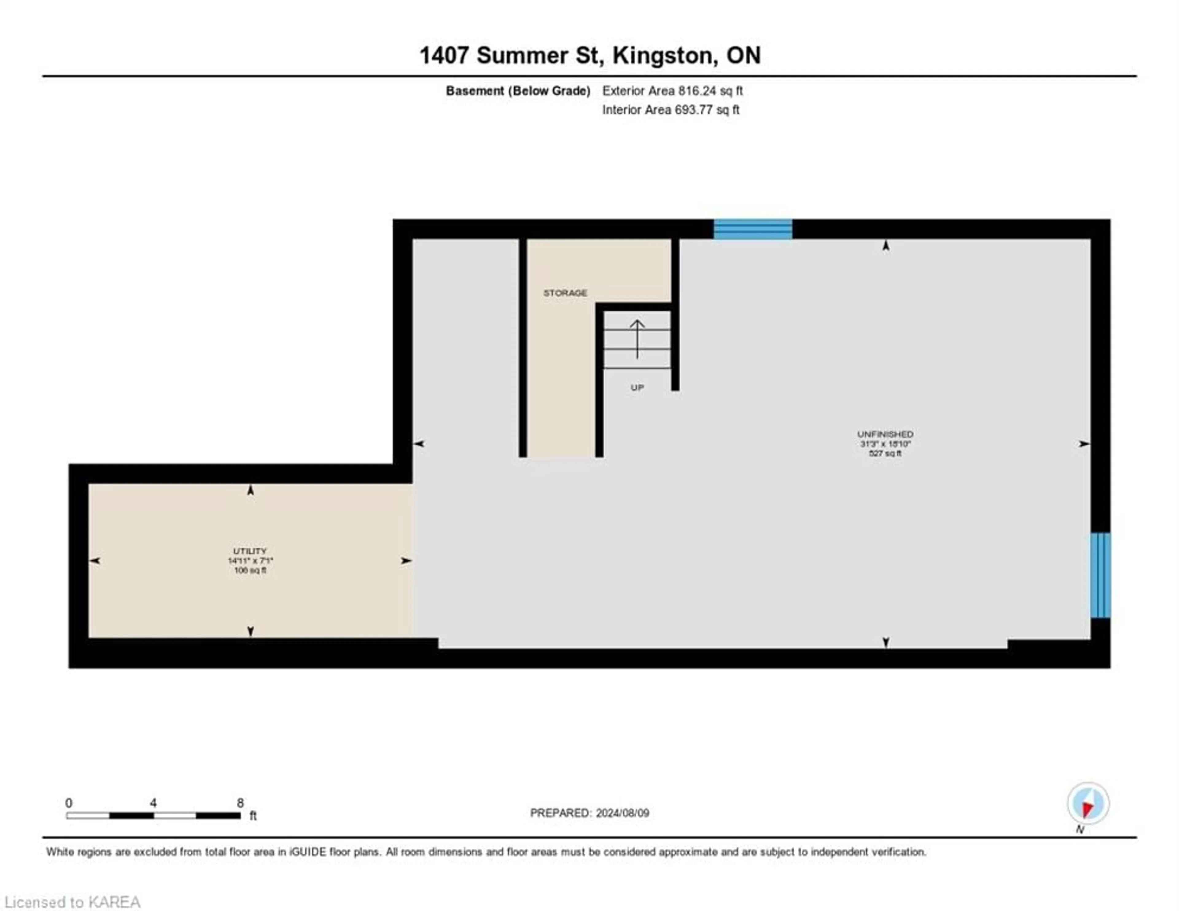 Floor plan for 1407 Summer St, Kingston Ontario K7K 0H9