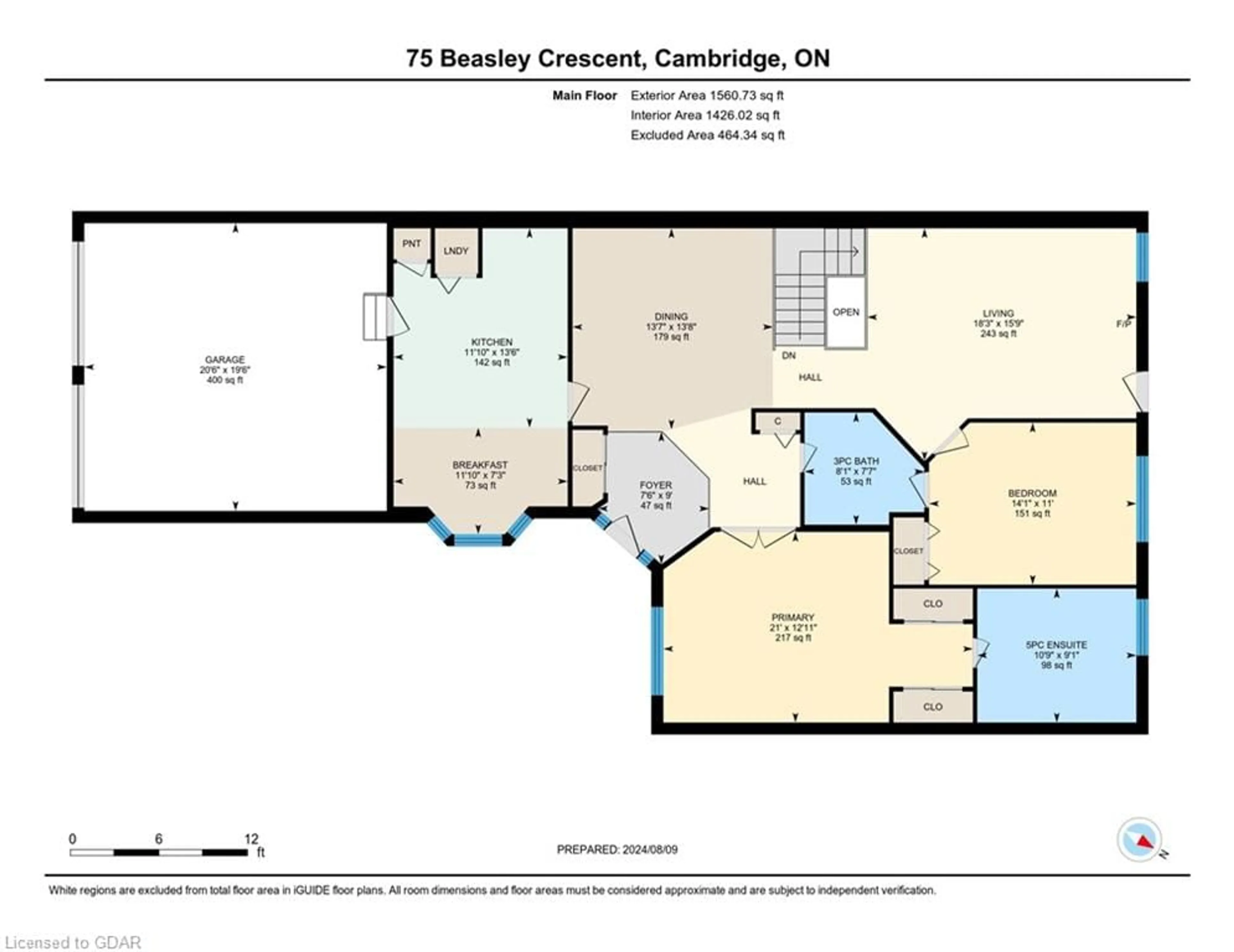 Floor plan for 75 Beasley Cres #12, Cambridge Ontario N1T 1P5