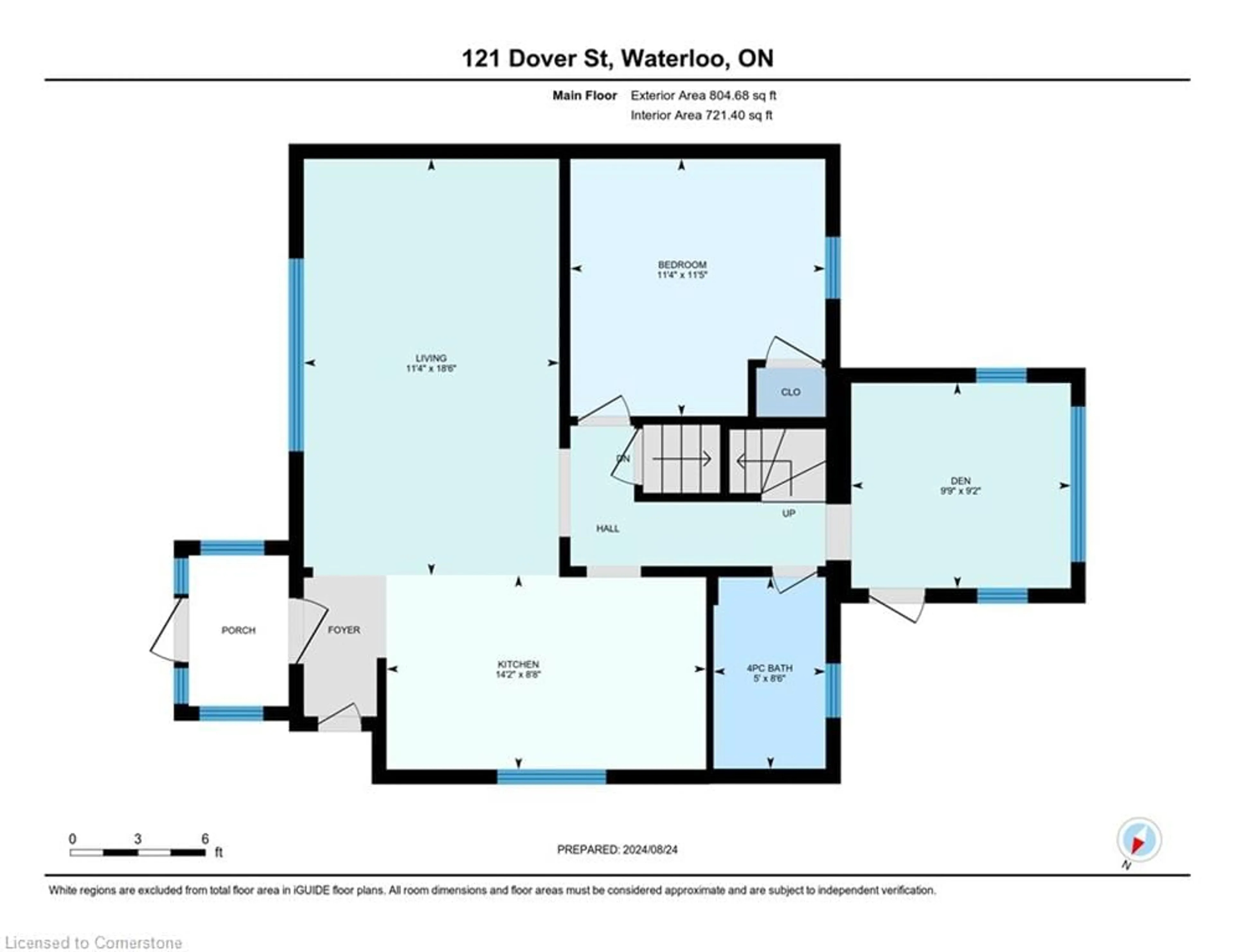 Floor plan for 121 Dover St, Waterloo Ontario N2J 1Z2