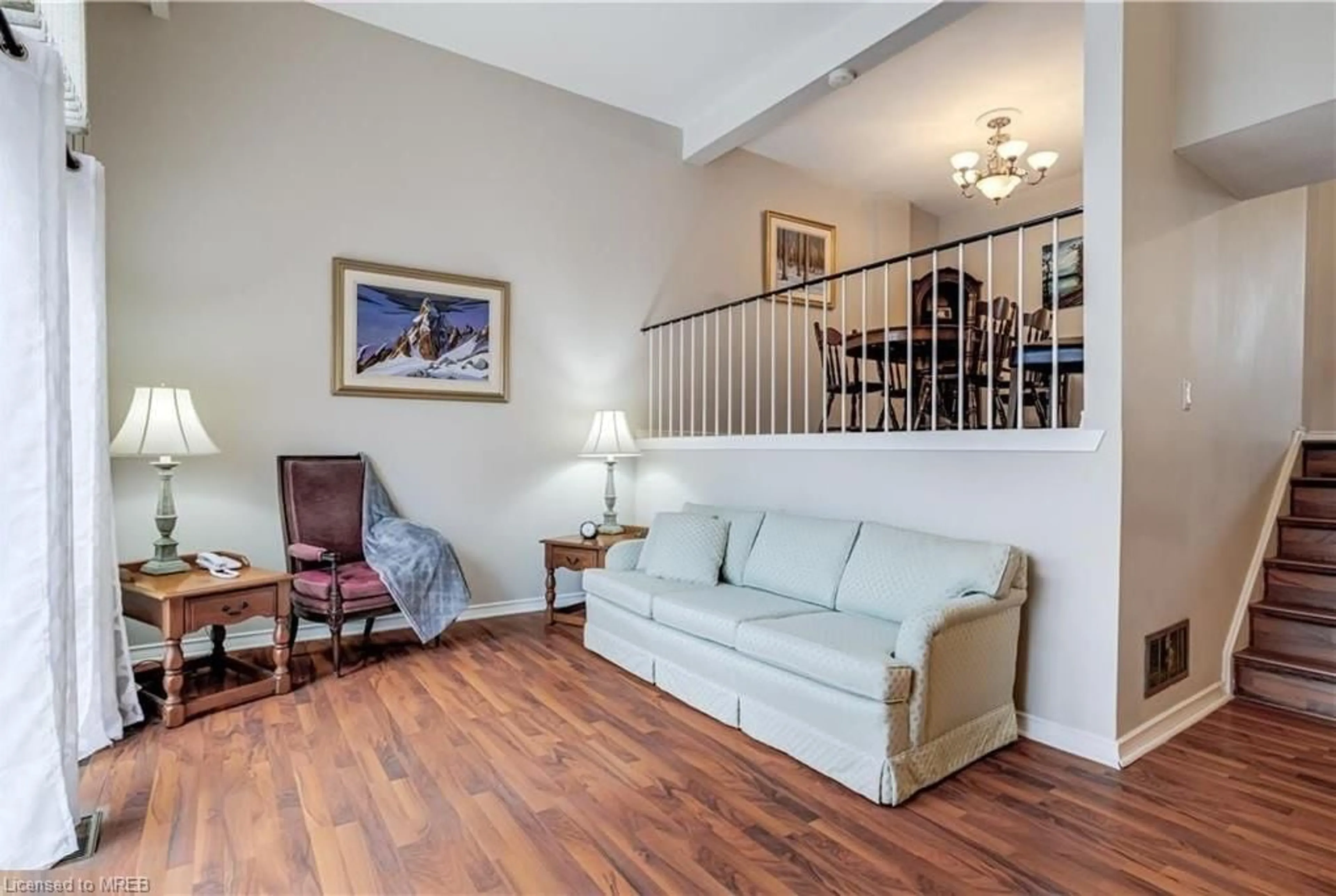 Living room, wood floors for 2315 Bromsgrove Rd #136, Mississauga Ontario L5J 4A6