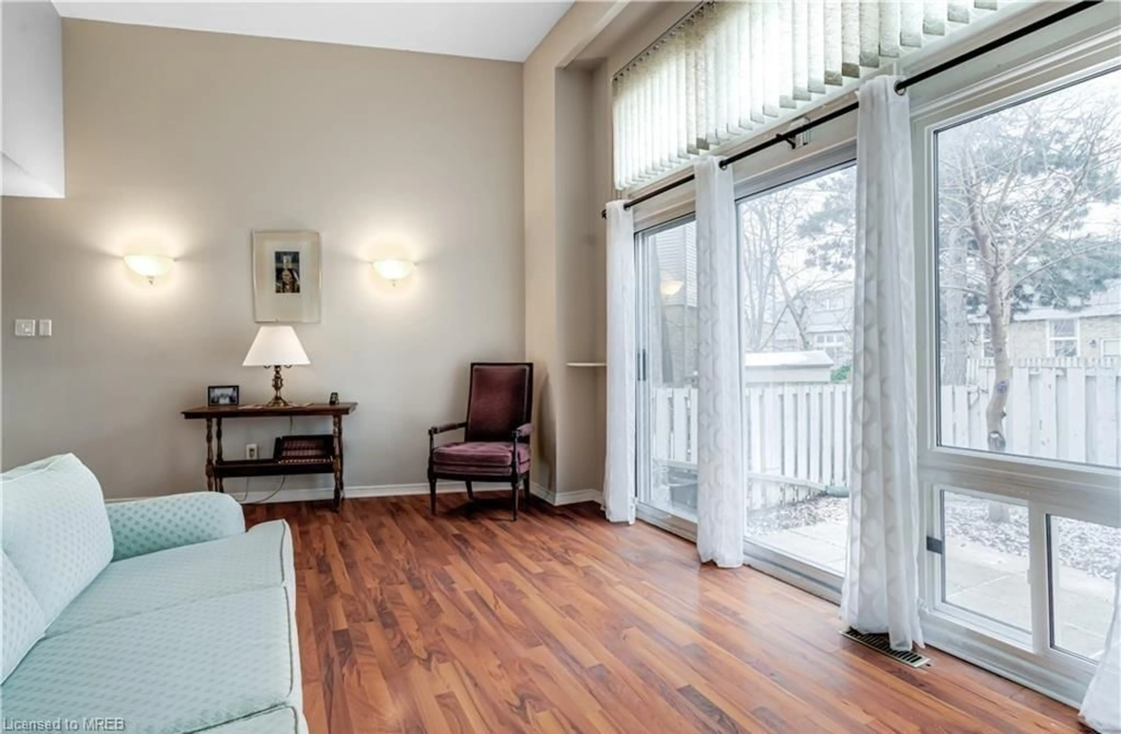 Living room, wood floors for 2315 Bromsgrove Rd #136, Mississauga Ontario L5J 4A6