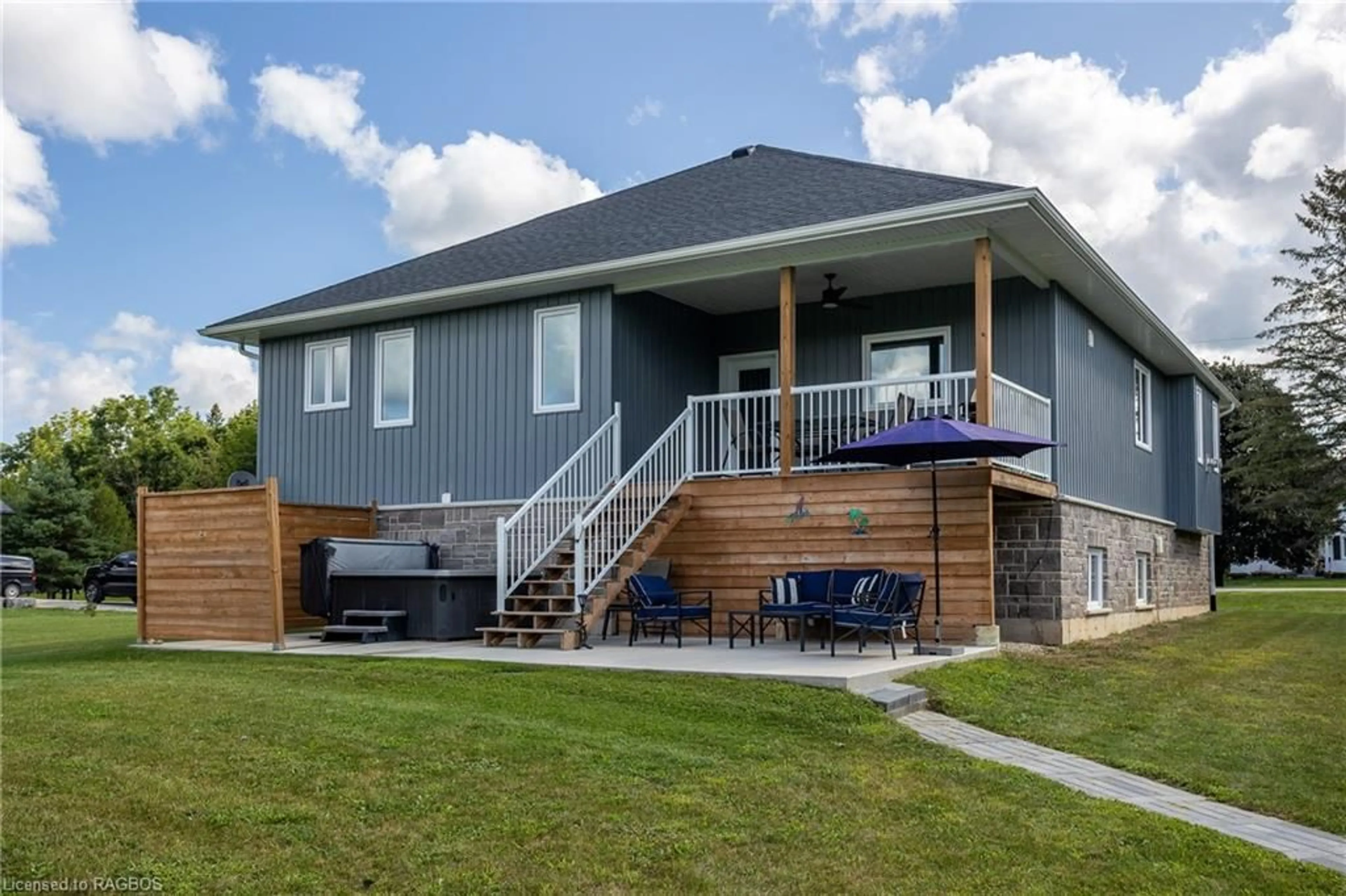 Frontside or backside of a home, the fenced backyard for 597364 Grey Road 29, Bognor Ontario N0H 1E0