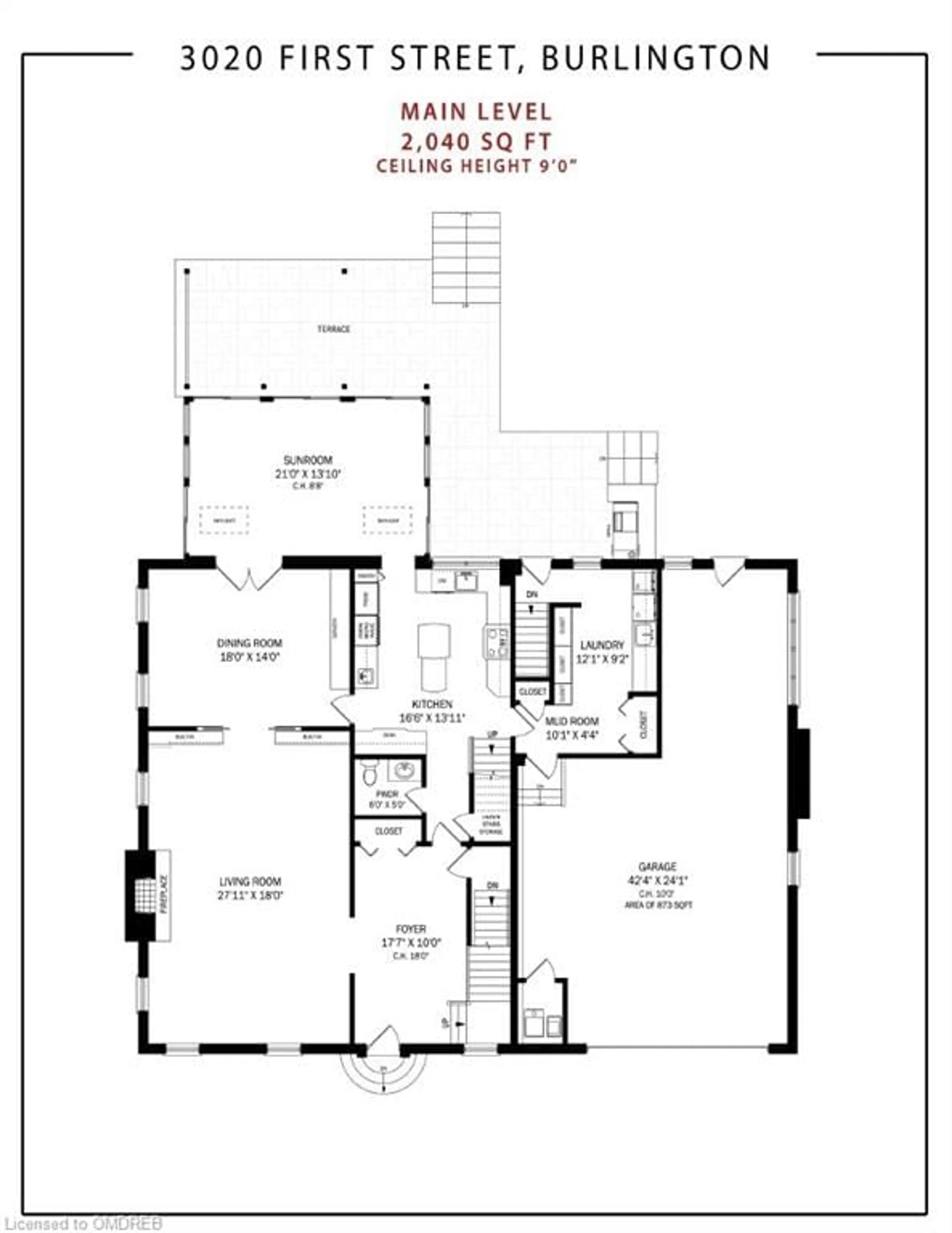 Floor plan for 3020 First St, Burlington Ontario L7N 1C3