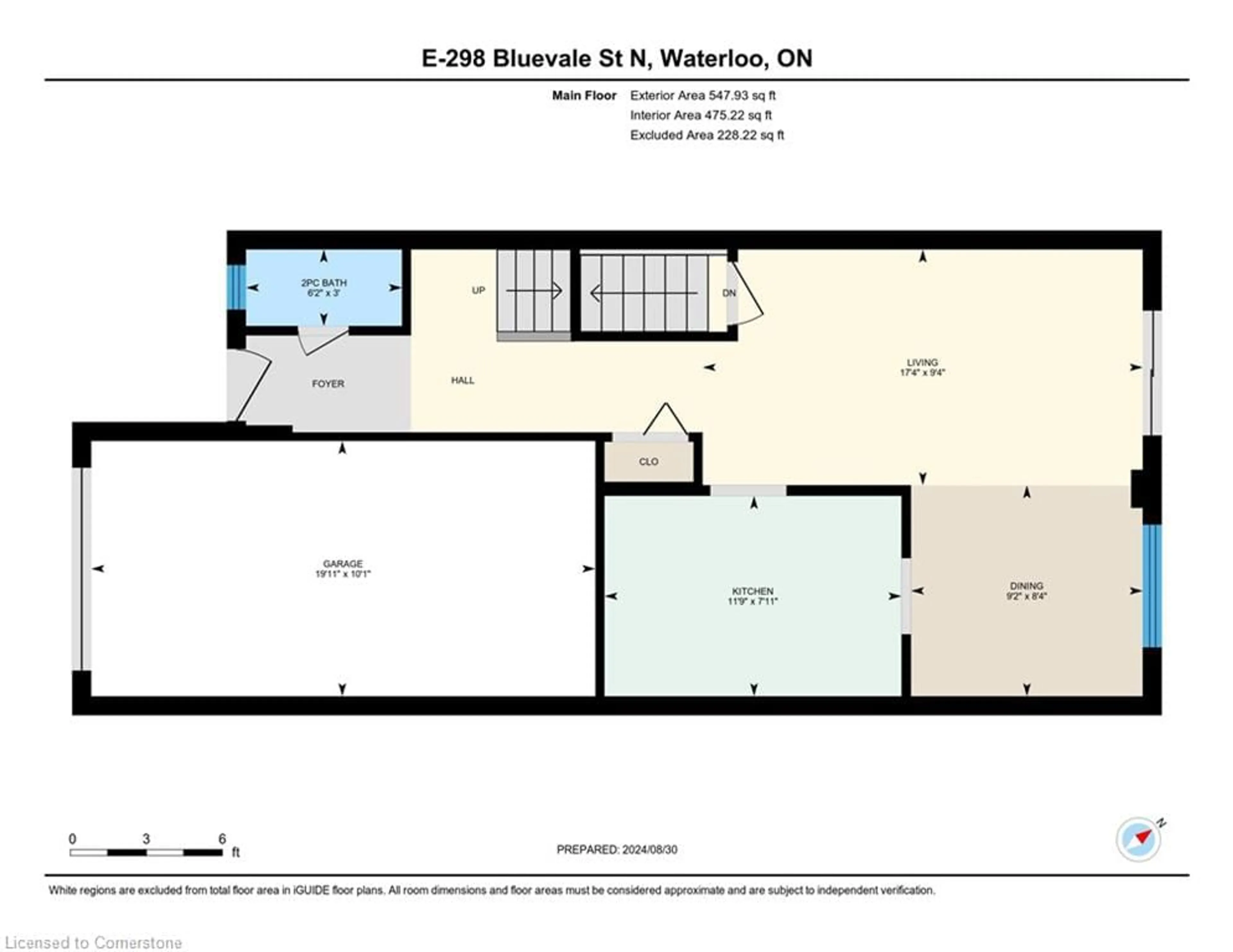 Floor plan for 298 Bluevale St #E, Waterloo Ontario N2J 4G3