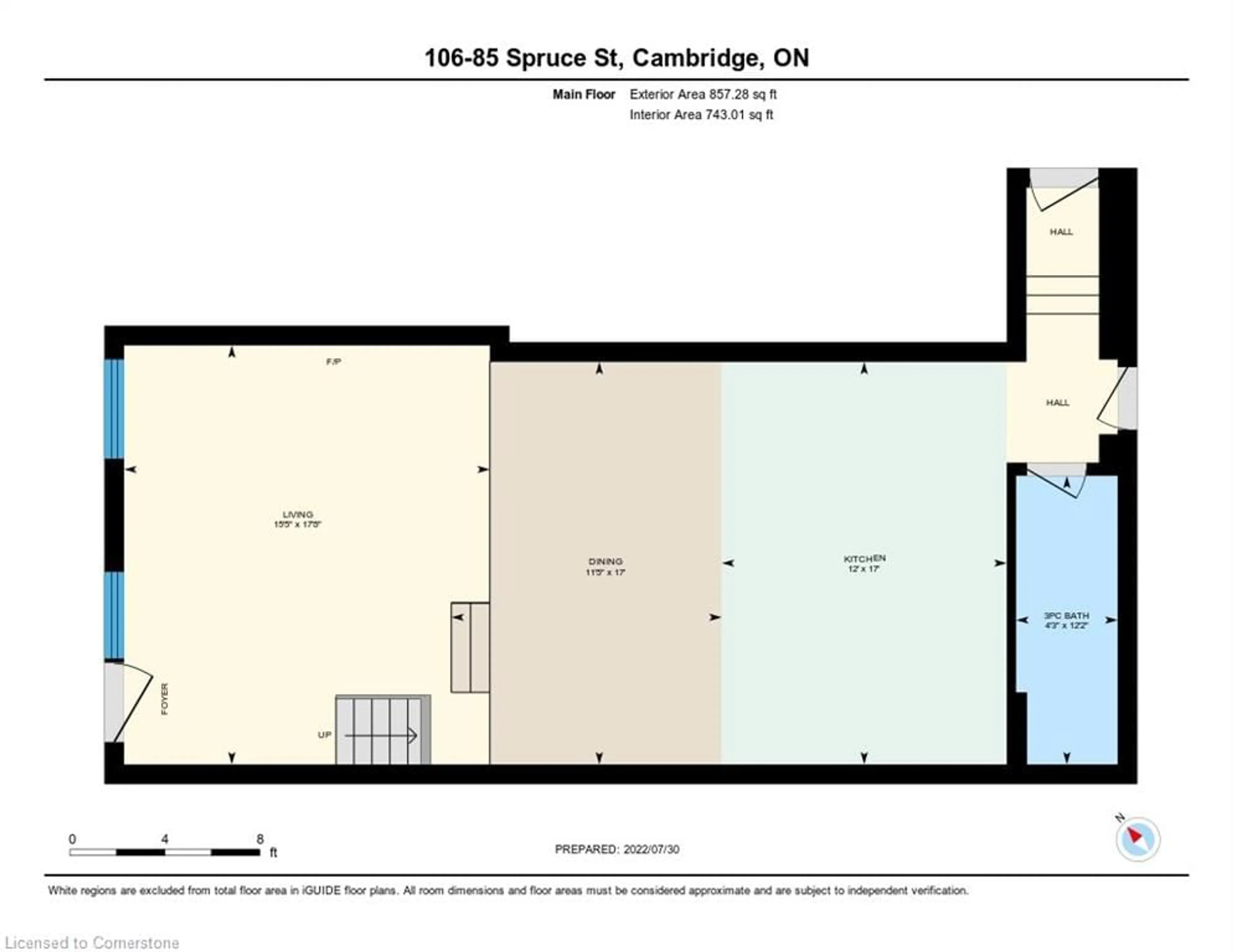 Floor plan for 85 Spruce St #106, Cambridge Ontario N1R 4K4