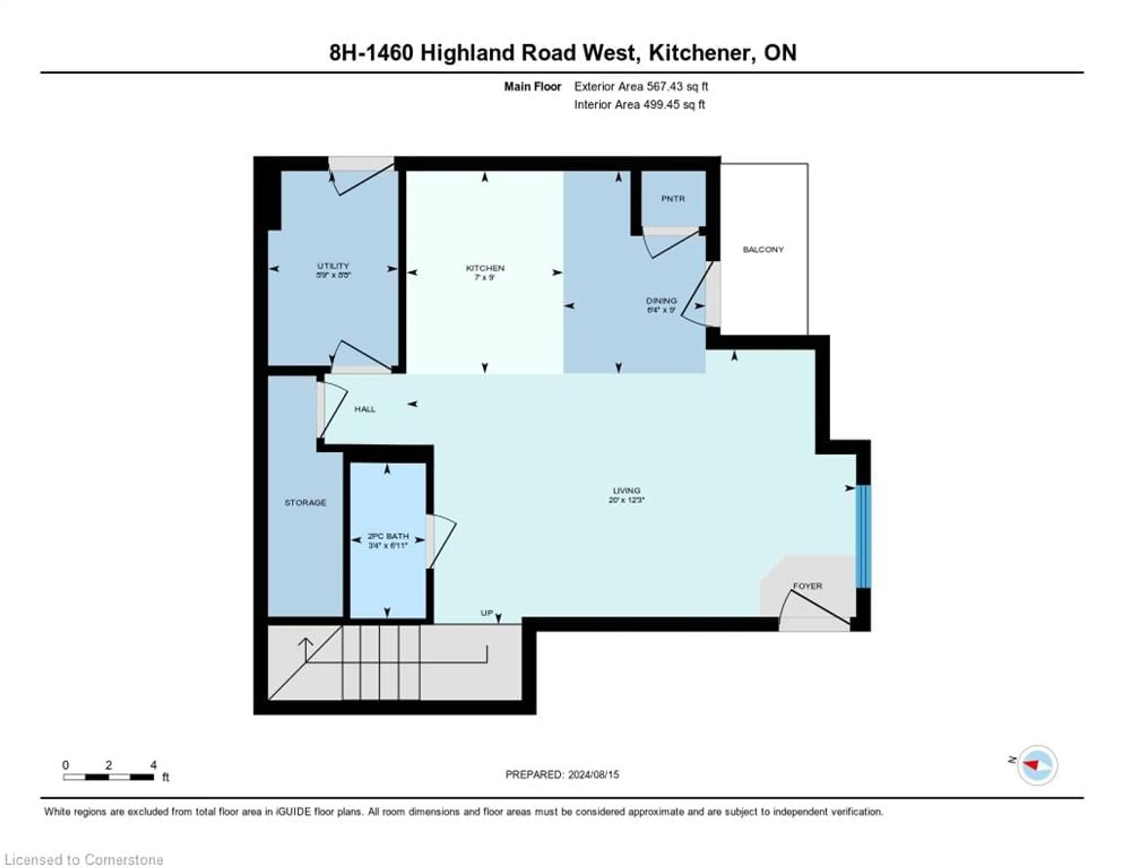 Floor plan for 1460 Highland Rd #8H, Kitchener Ontario N2N 0B7