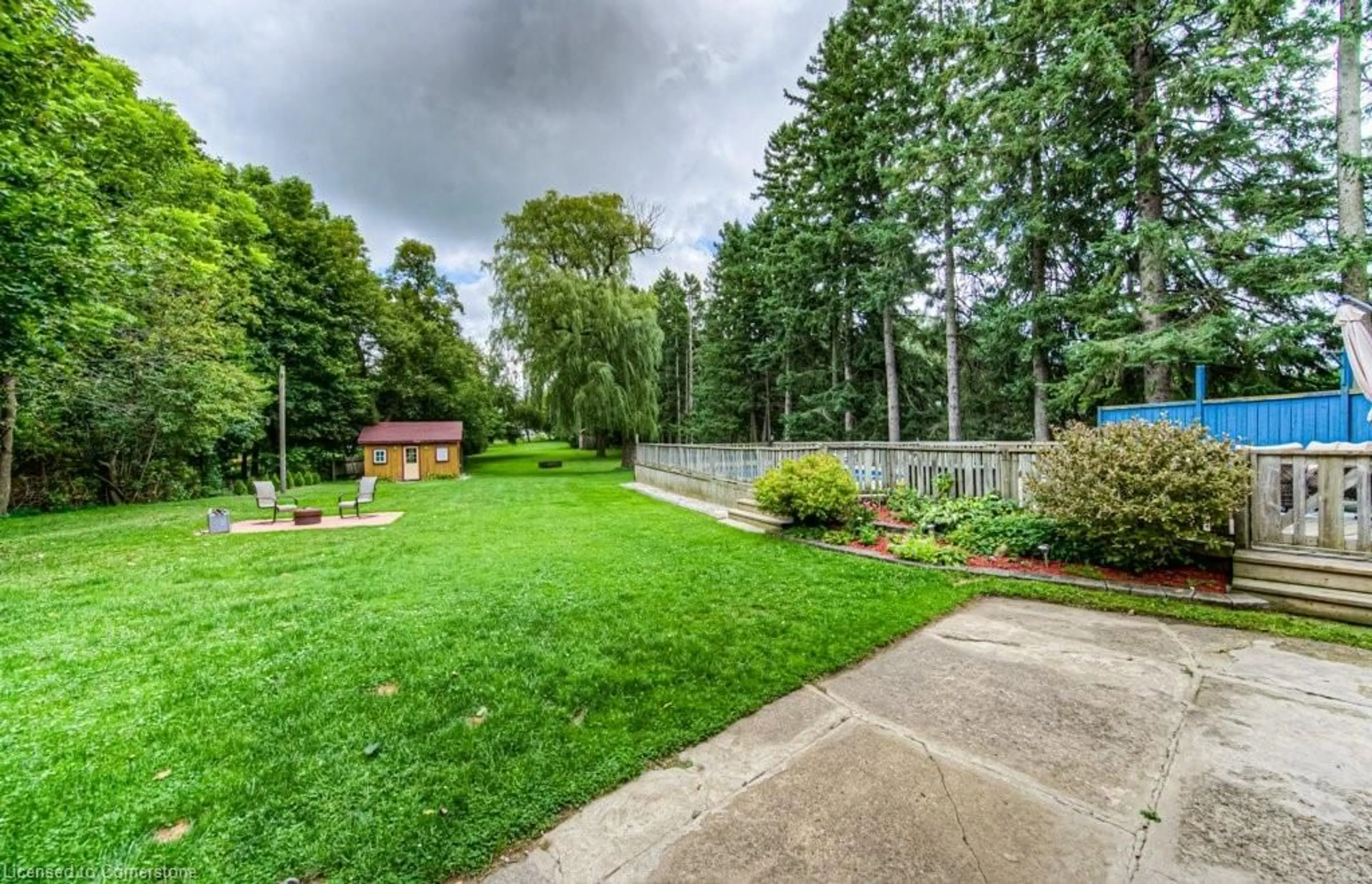 Patio, the fenced backyard for 1249 Notre Dame Dr, Petersburg Ontario N0B 2H0