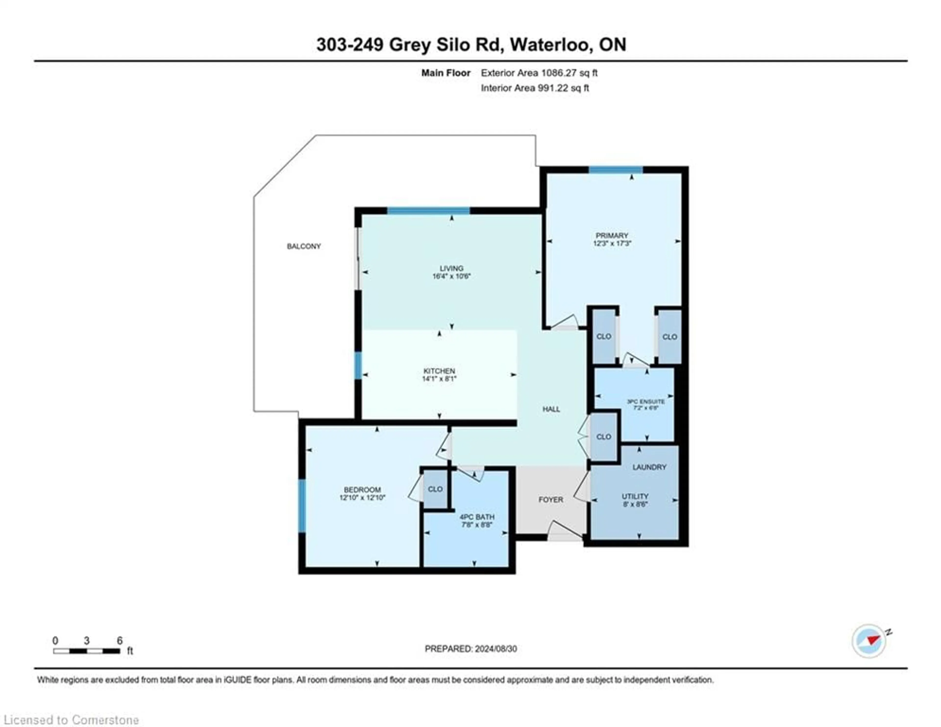 Floor plan for 249 Grey Silo Rd #303, Waterloo Ontario N2K 0G8