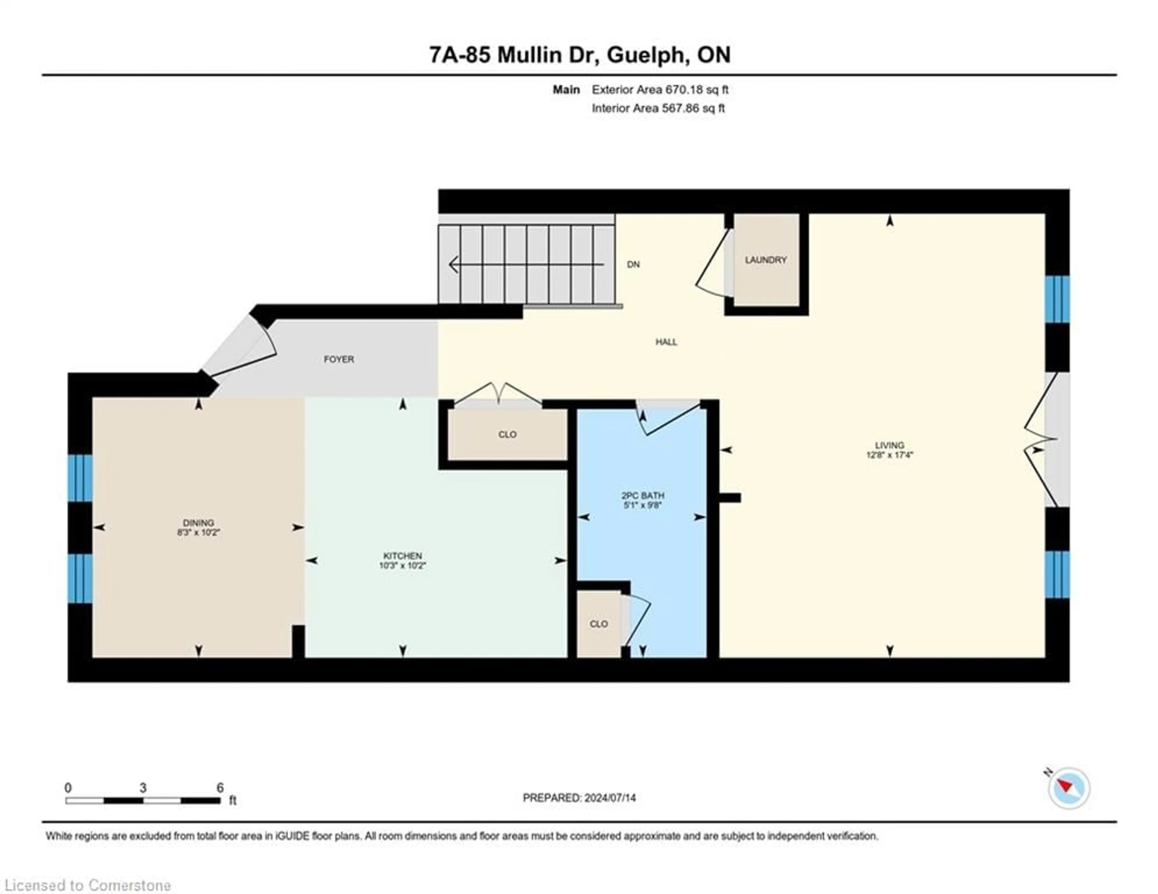 Floor plan for 85 Mullin Drive Dr #7A, Guelph Ontario N1E 0R4