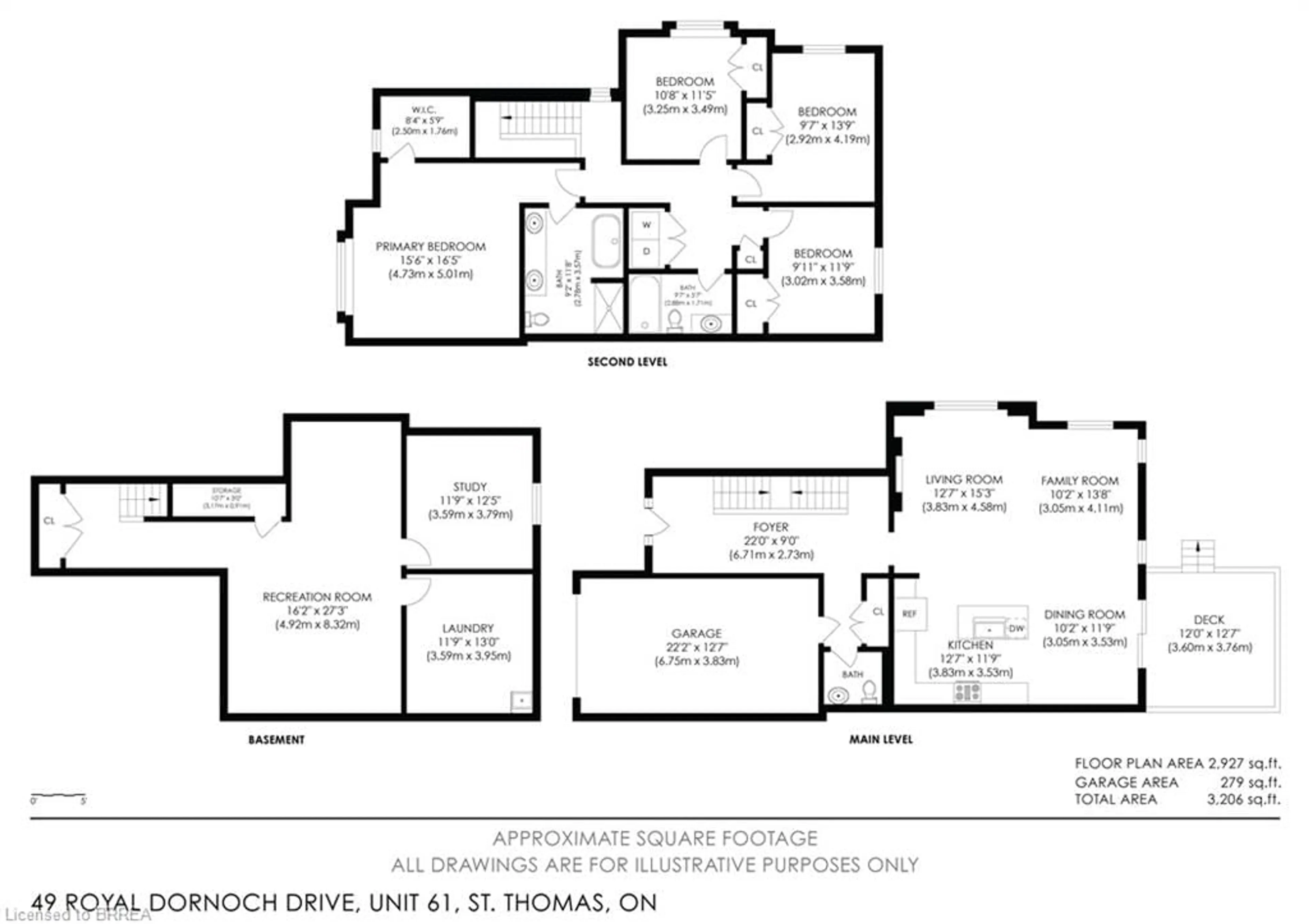 Floor plan for 49 Royal Dornoch Dr #61, St. Thomas Ontario N5R 0C8