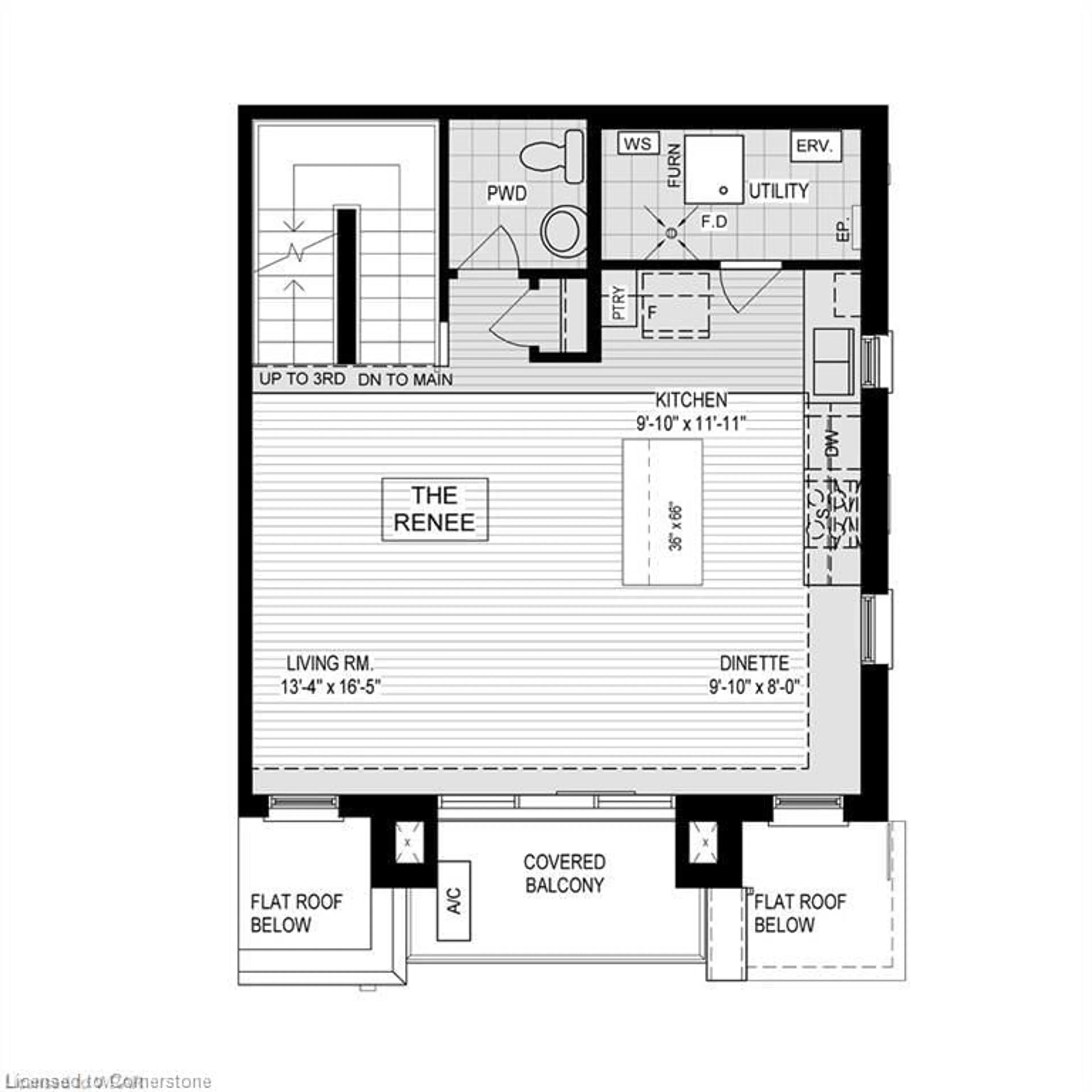 Floor plan for 525 Erinbrook Dr #B026, Kitchener Ontario N2E 3M8