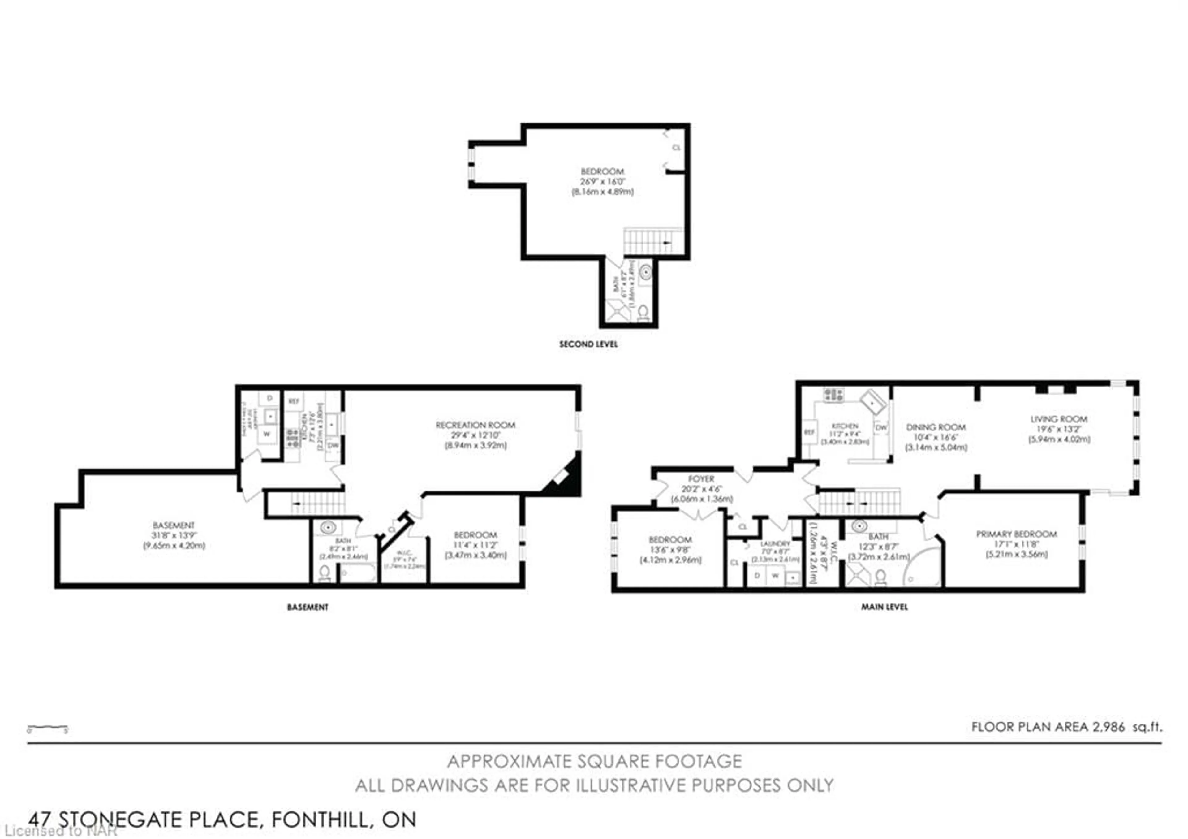 Floor plan for 47 Stonegate Pl, Fonthill Ontario L0S 1E3