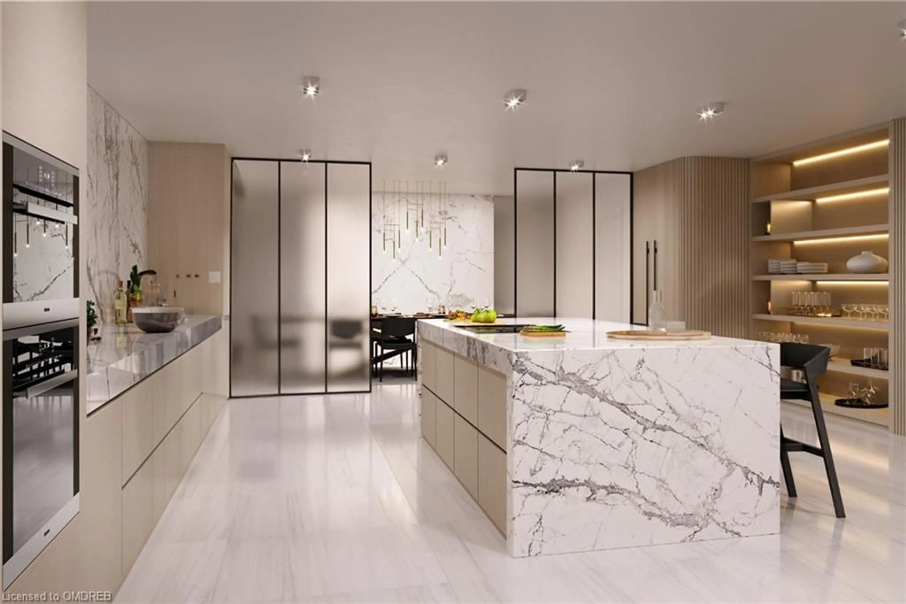 Contemporary kitchen, ceramic floors for 321 Davenport Rd #301, Toronto Ontario M5R 1K5