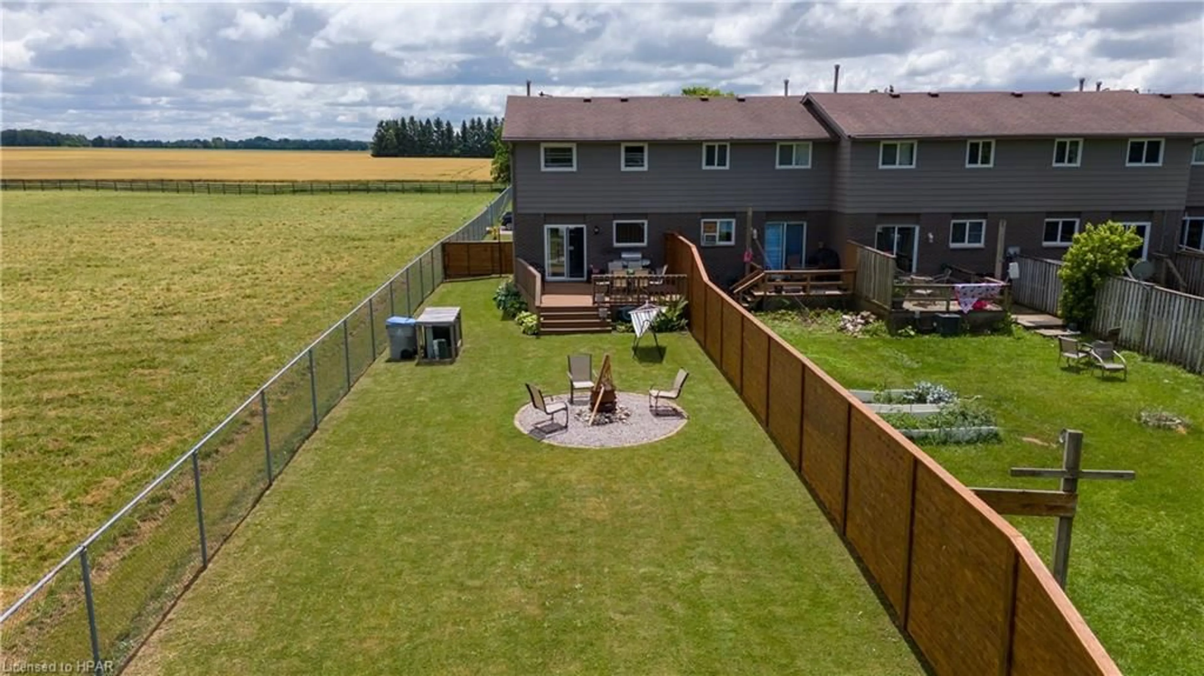 Patio, the fenced backyard for 146 Simcoe St, Exeter Ontario N0M 1S1