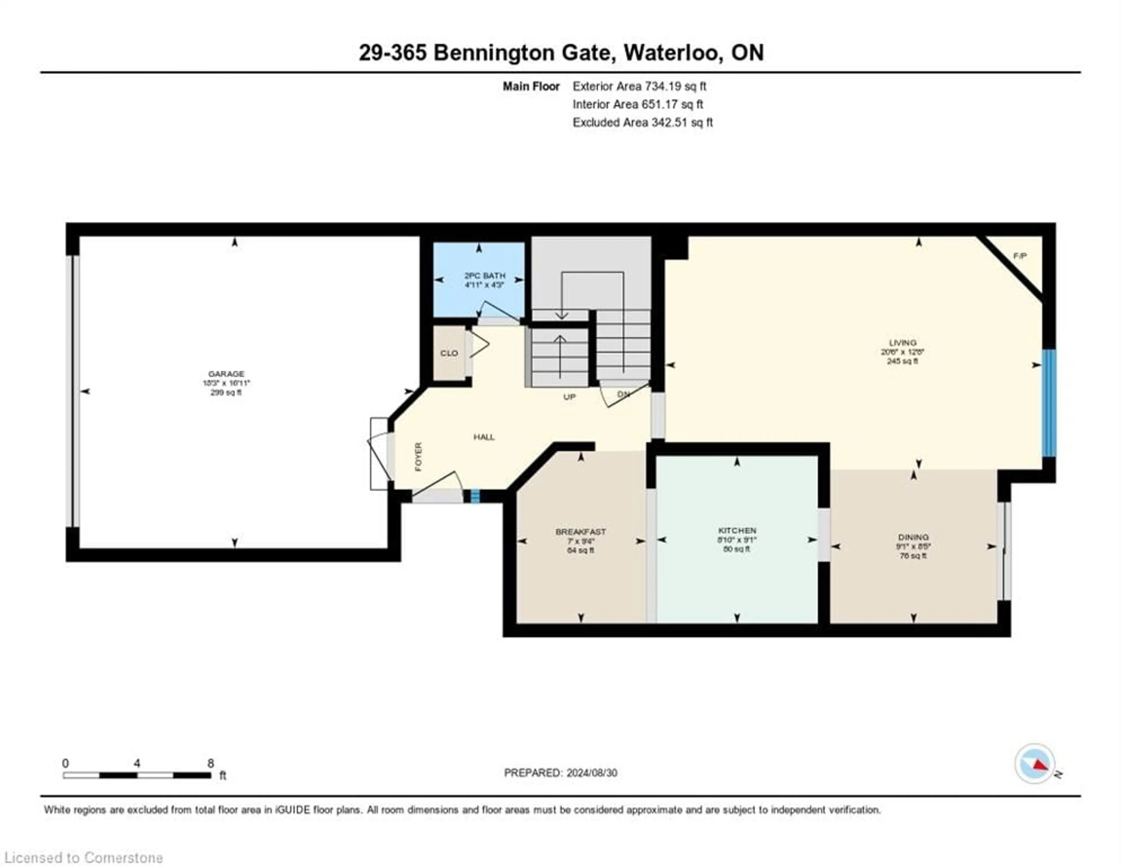 Floor plan for 365 Bennington Gate #29, Waterloo Ontario N2T 2L1