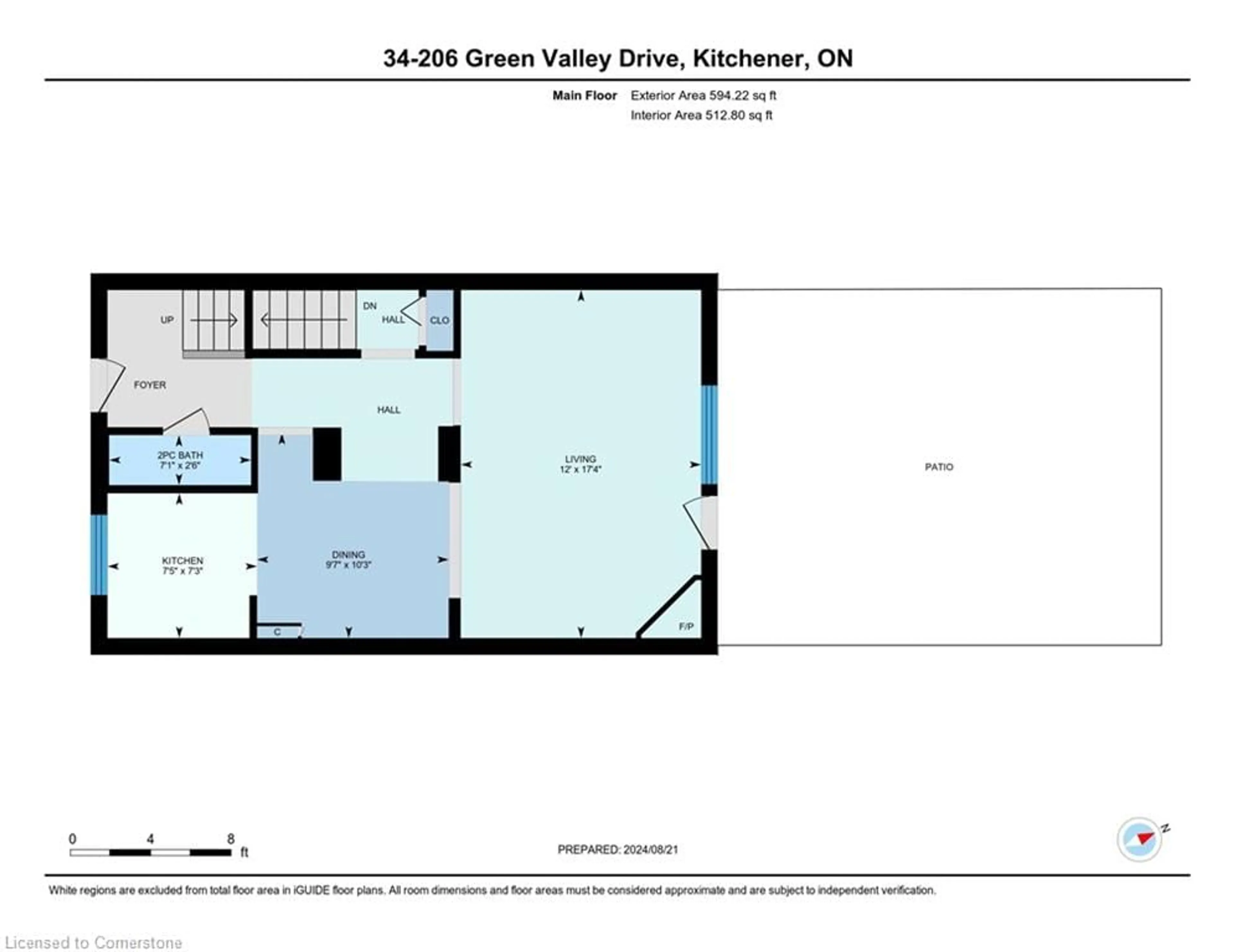 Floor plan for 206 Green Valley Dr #34, Kitchener Ontario N2P 1G9