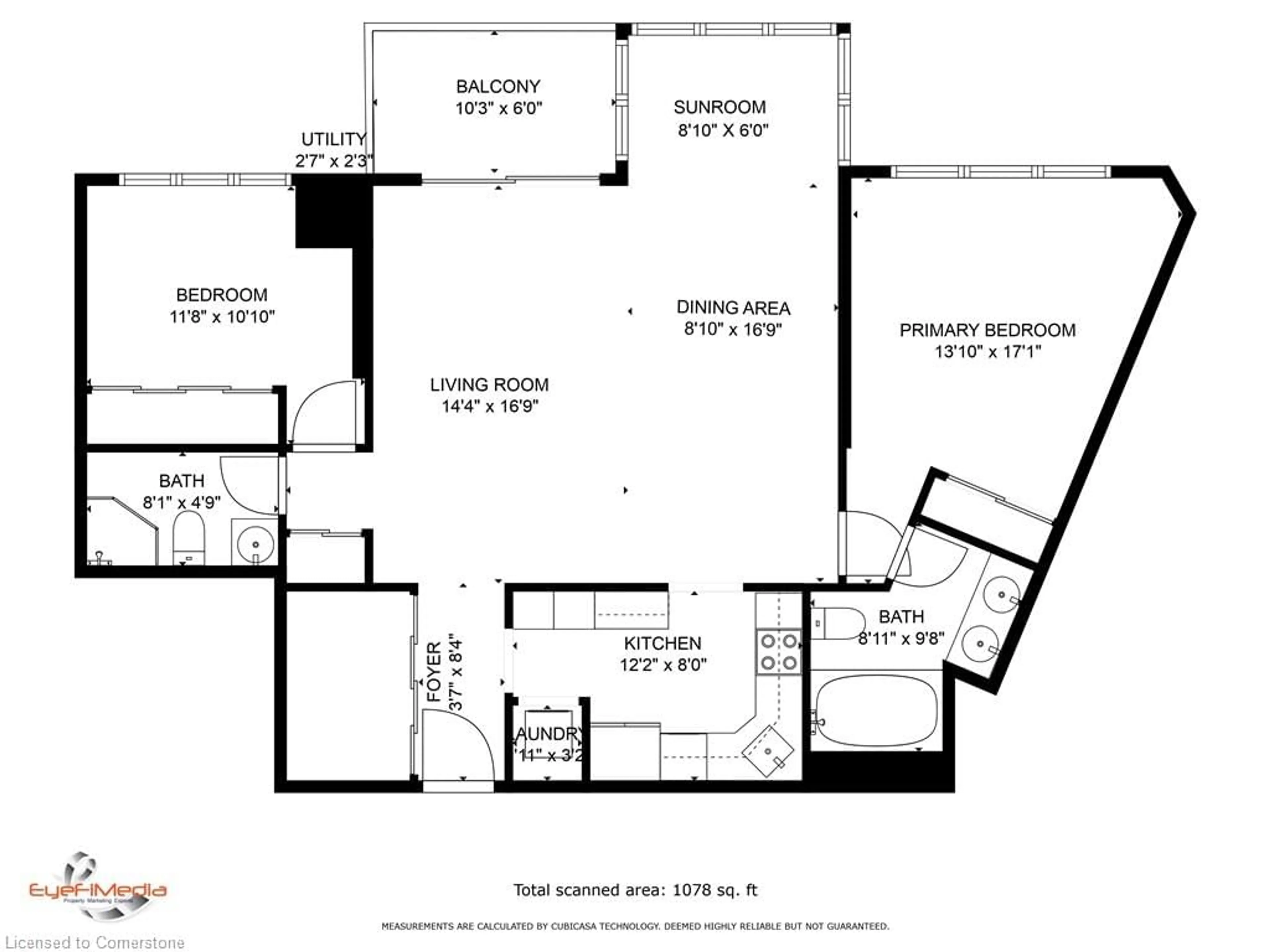 Floor plan for 237 King St #611, Cambridge Ontario N3H 5L2