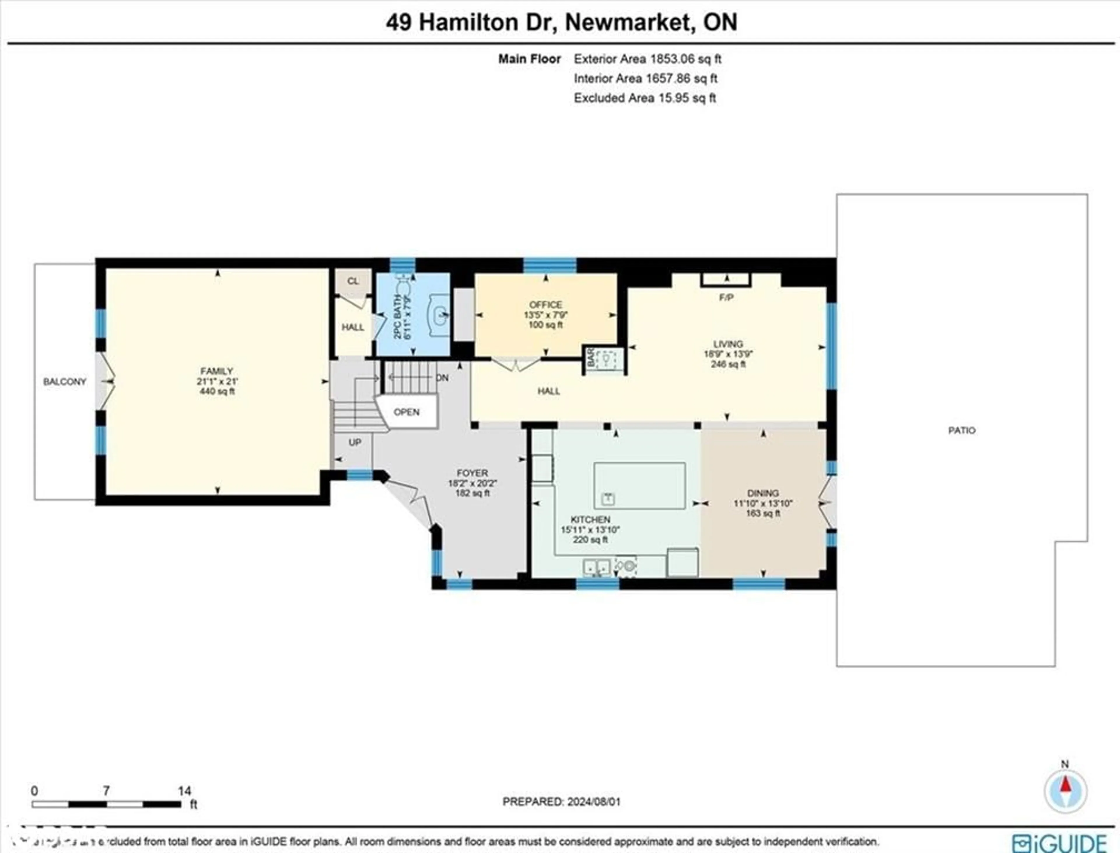 Floor plan for 49 Hamilton Dr, Newmarket Ontario L3Y 3E7