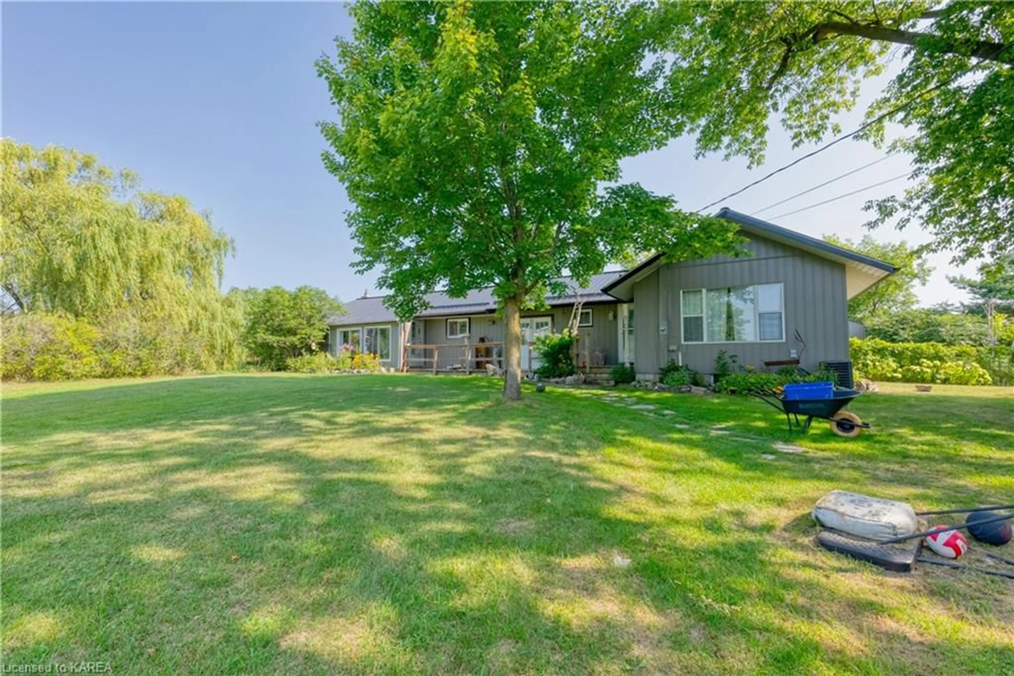 Patio, the fenced backyard for 2610 Rutledge Rd, Sydenham Ontario K0H 2T0