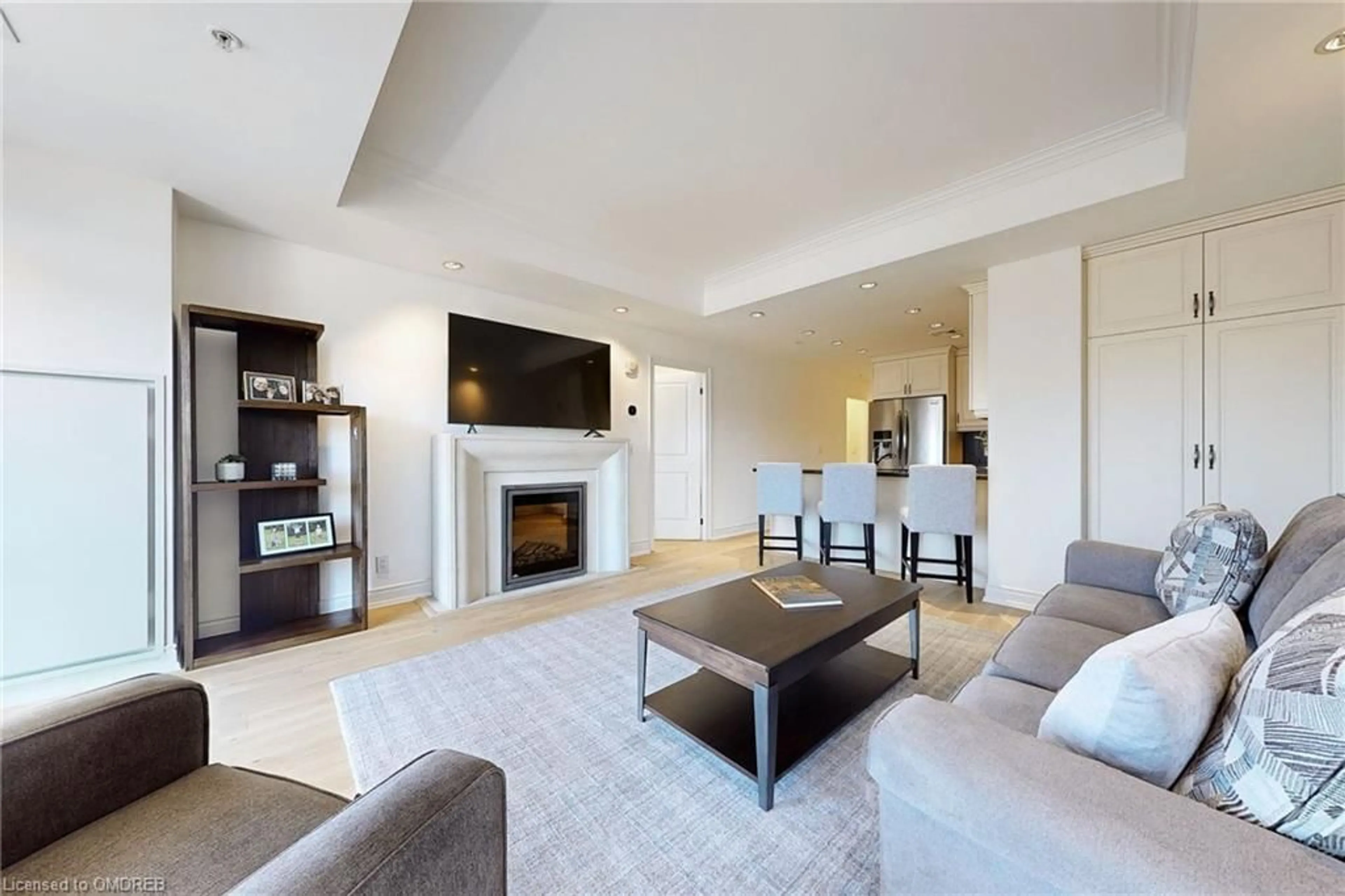 Living room, wood floors for 205 Lakeshore Rd #304, Oakville Ontario L6K 0H8