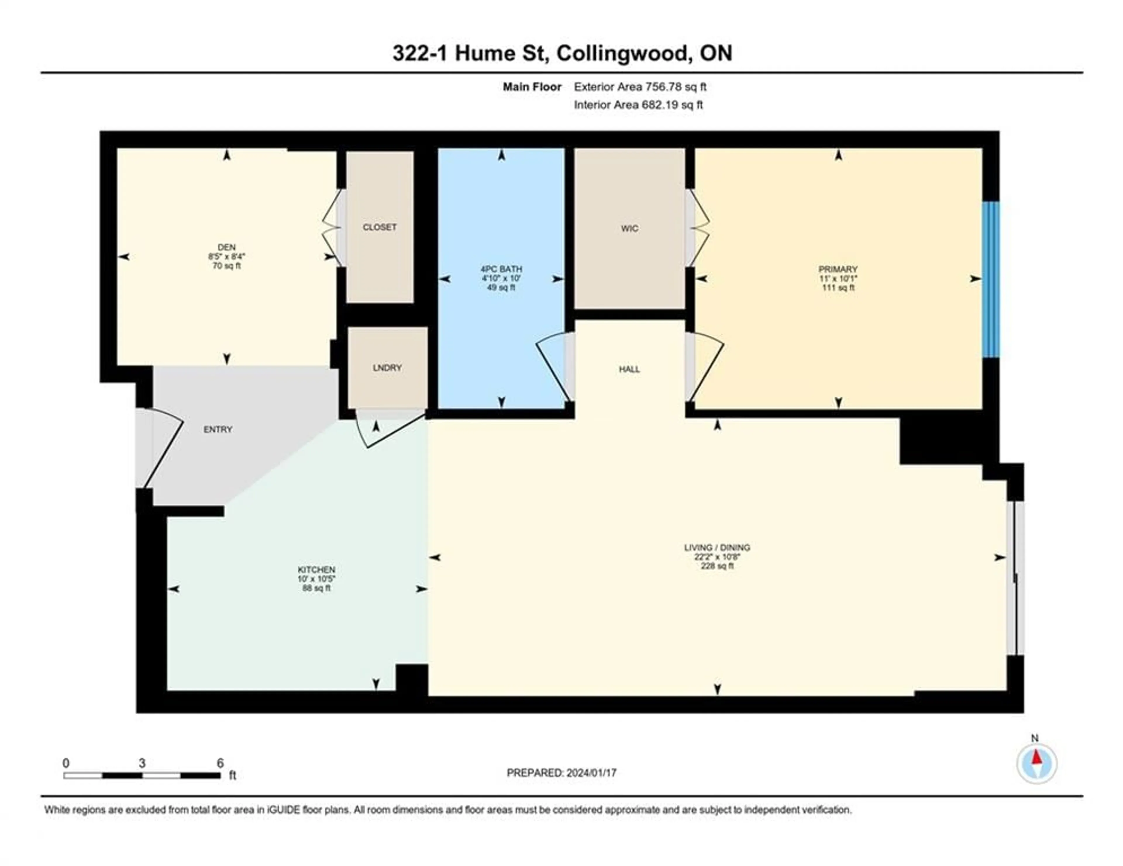 Floor plan for 1 Hume St #322, Collingwood Ontario L9Y 0X3