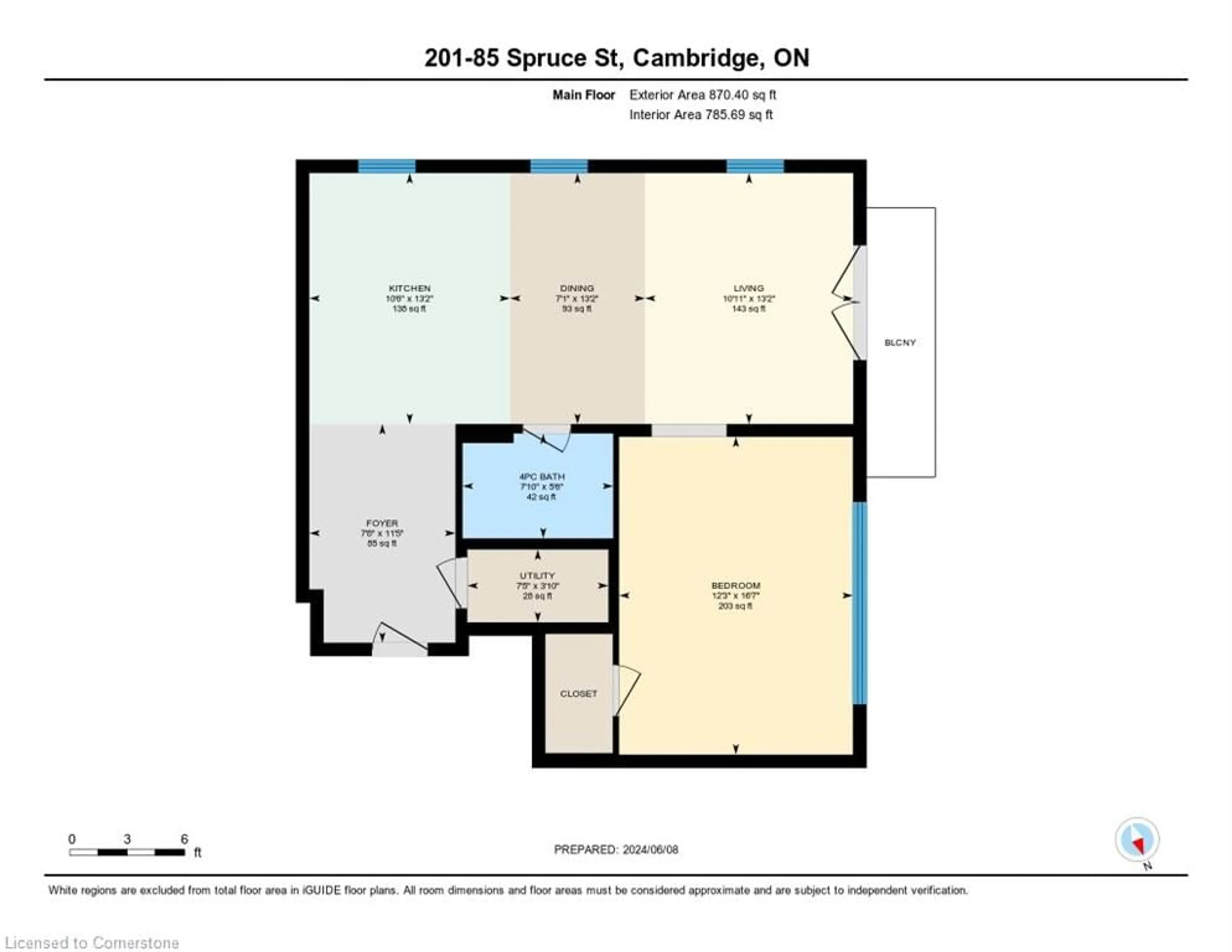 Floor plan for 85 Spruce St #201, Cambridge Ontario N1R 4K4