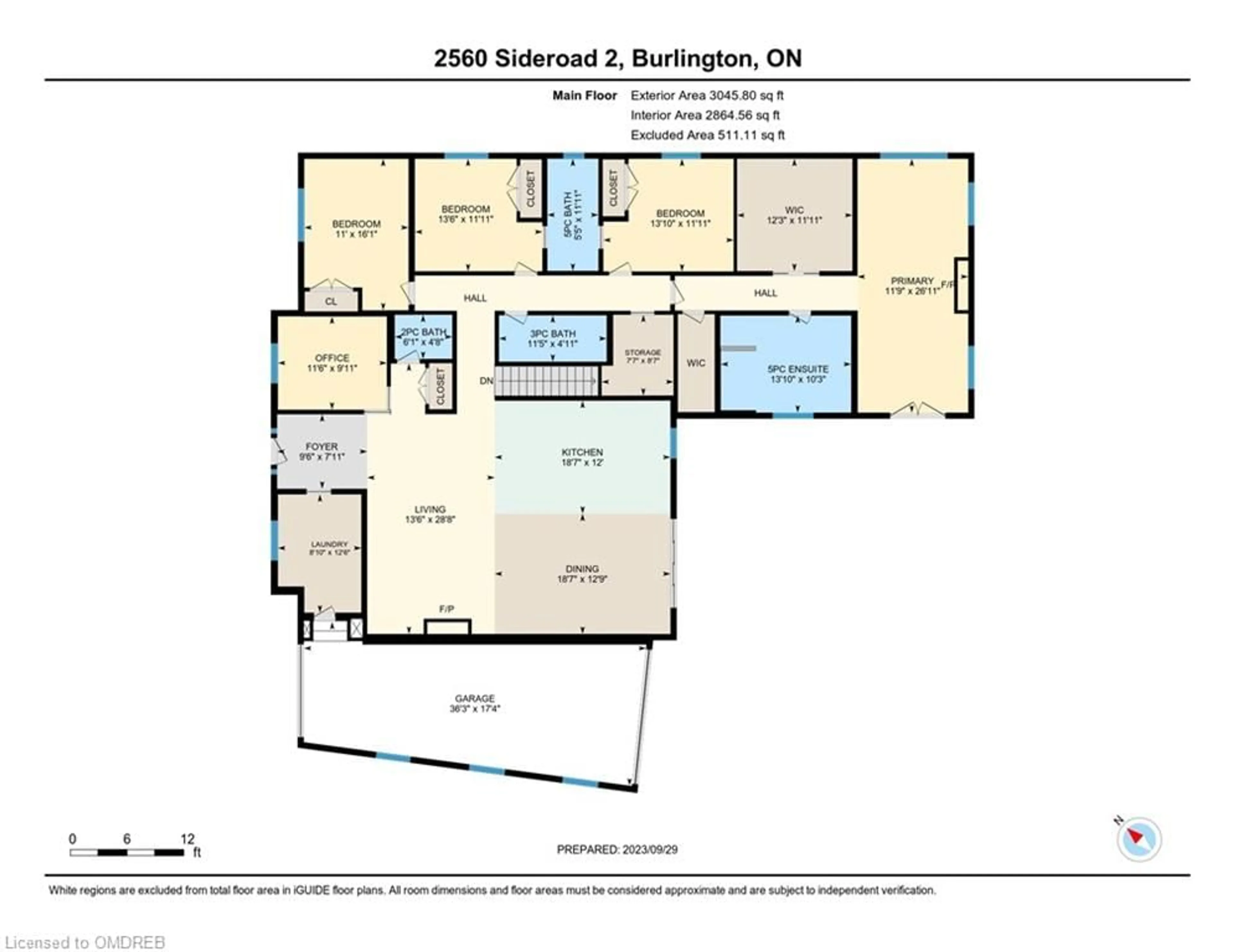 Floor plan for 2560 2 Side Rd, Burlington Ontario L7R 1E5