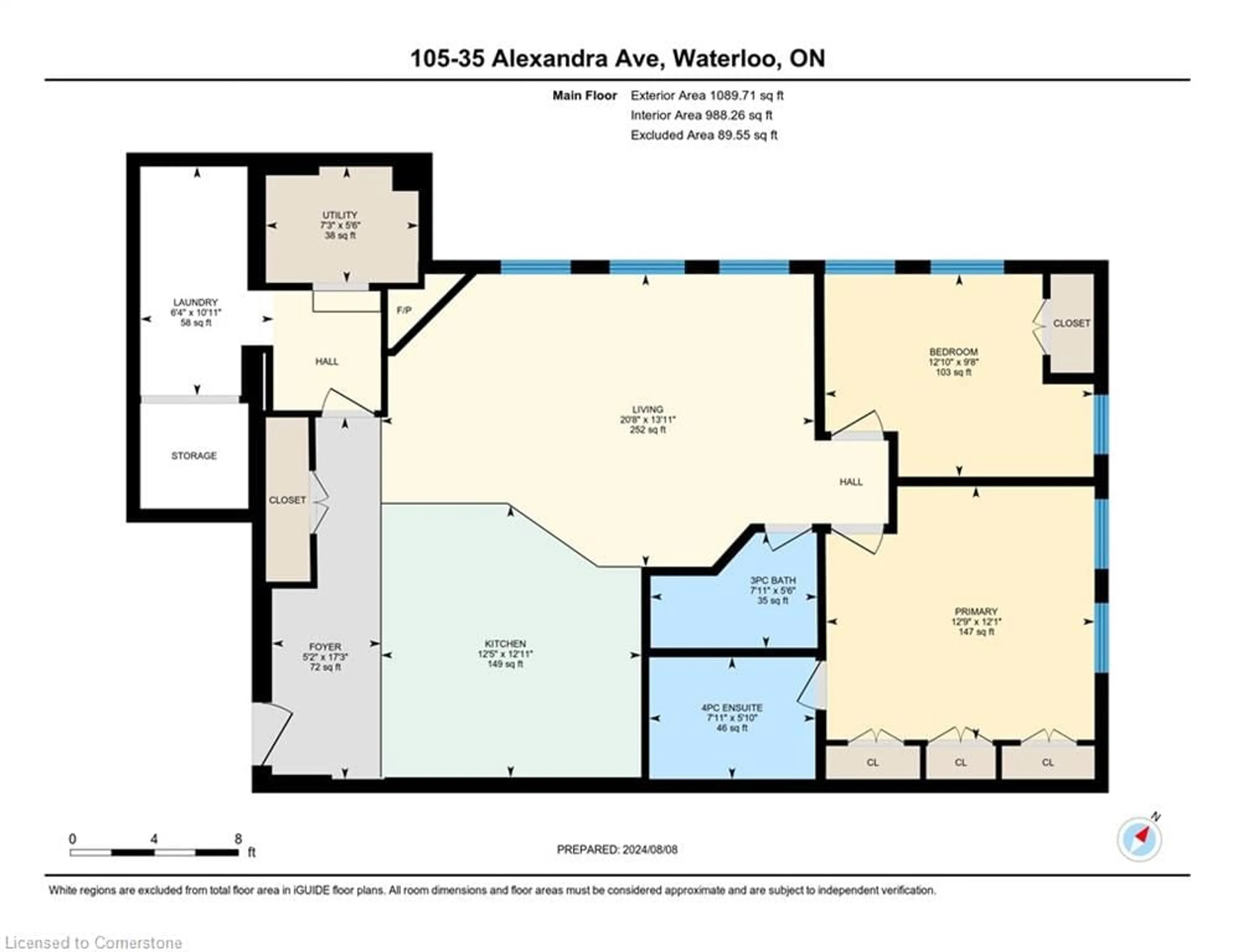 Floor plan for 35 Alexandra Ave #105, Waterloo Ontario N2L 1L4