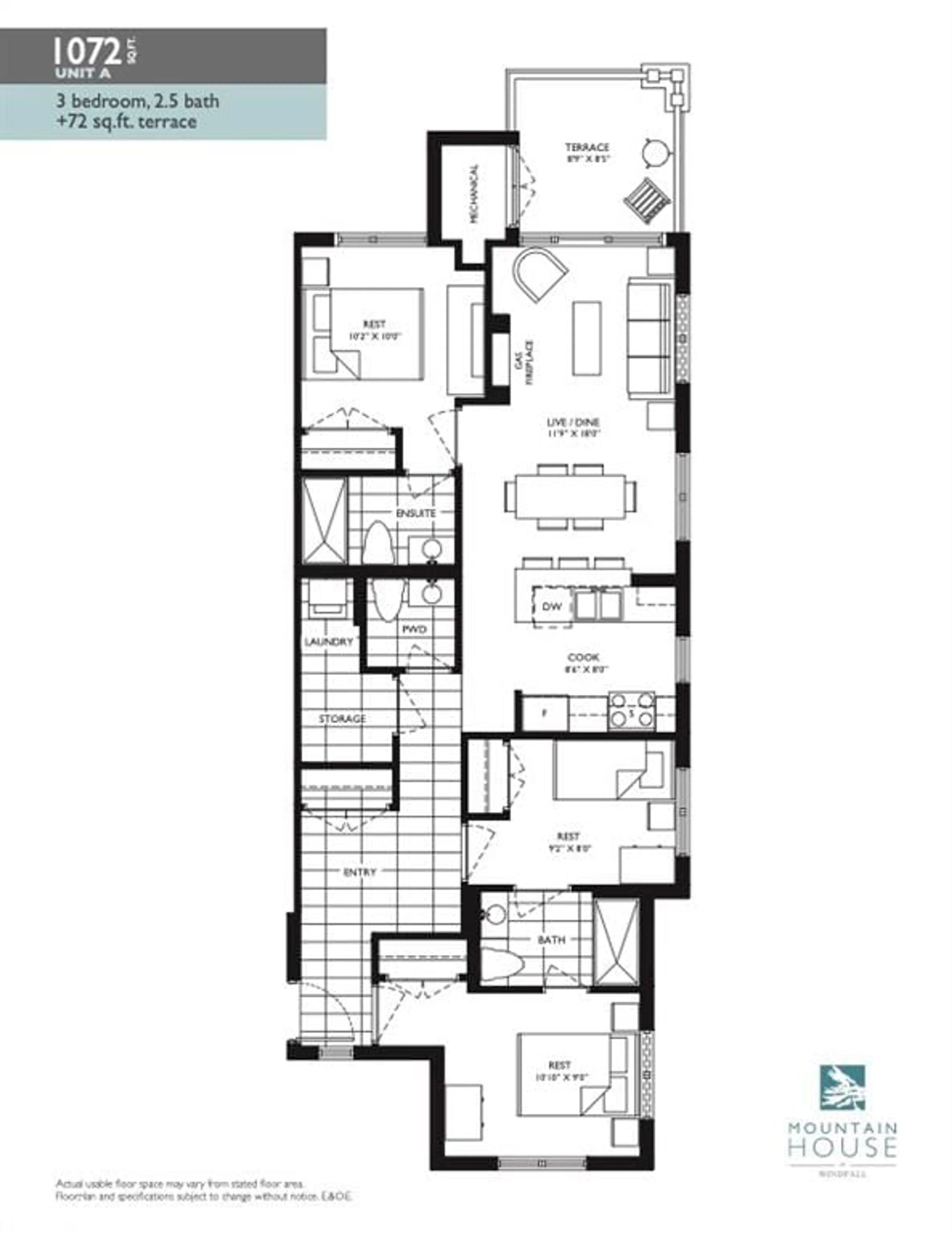 Floor plan for 12 Beausoleil Lane #107, The Blue Mountains Ontario L9Y 2X5