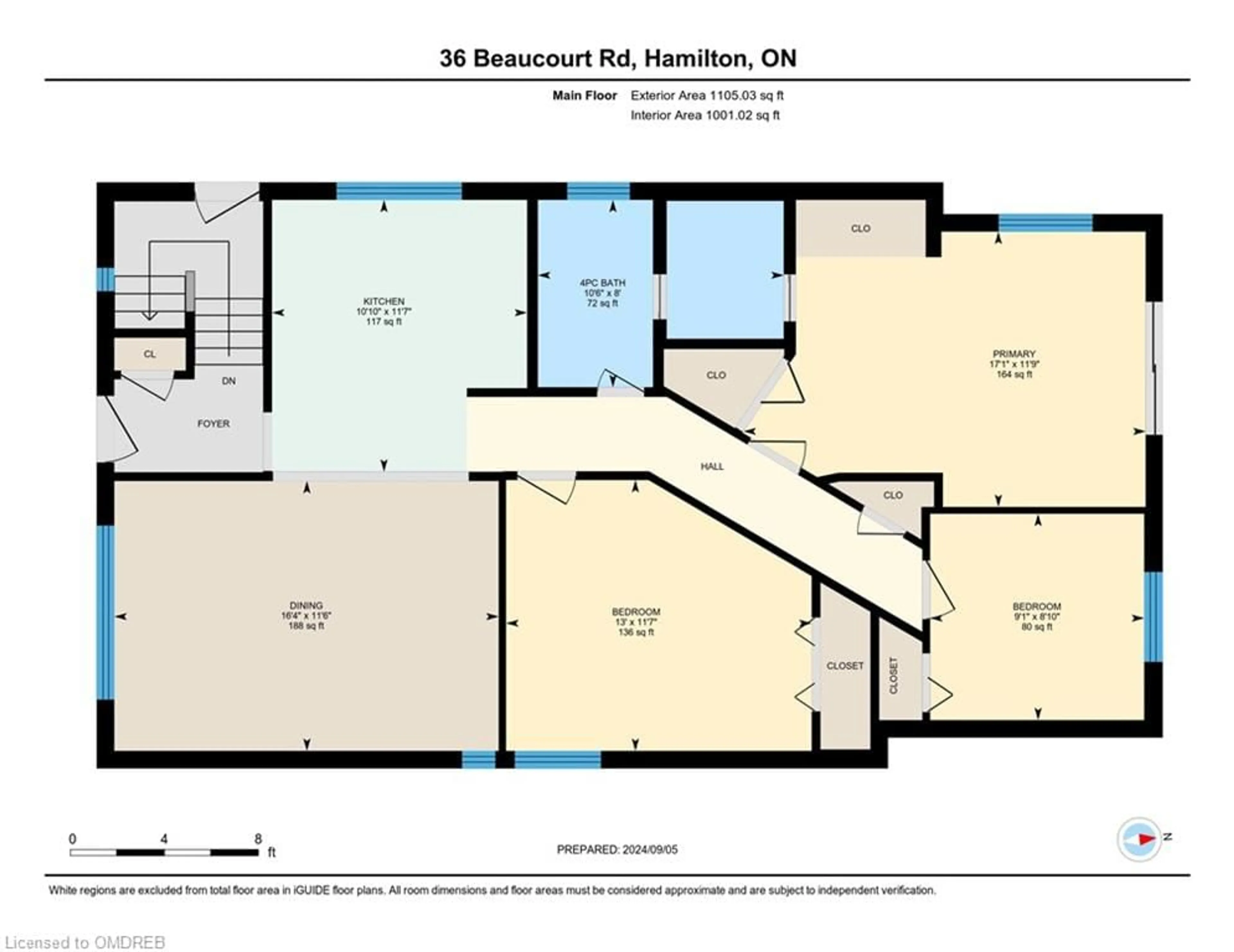 Floor plan for 36 Beaucourt Rd, Hamilton Ontario L8S 2P9