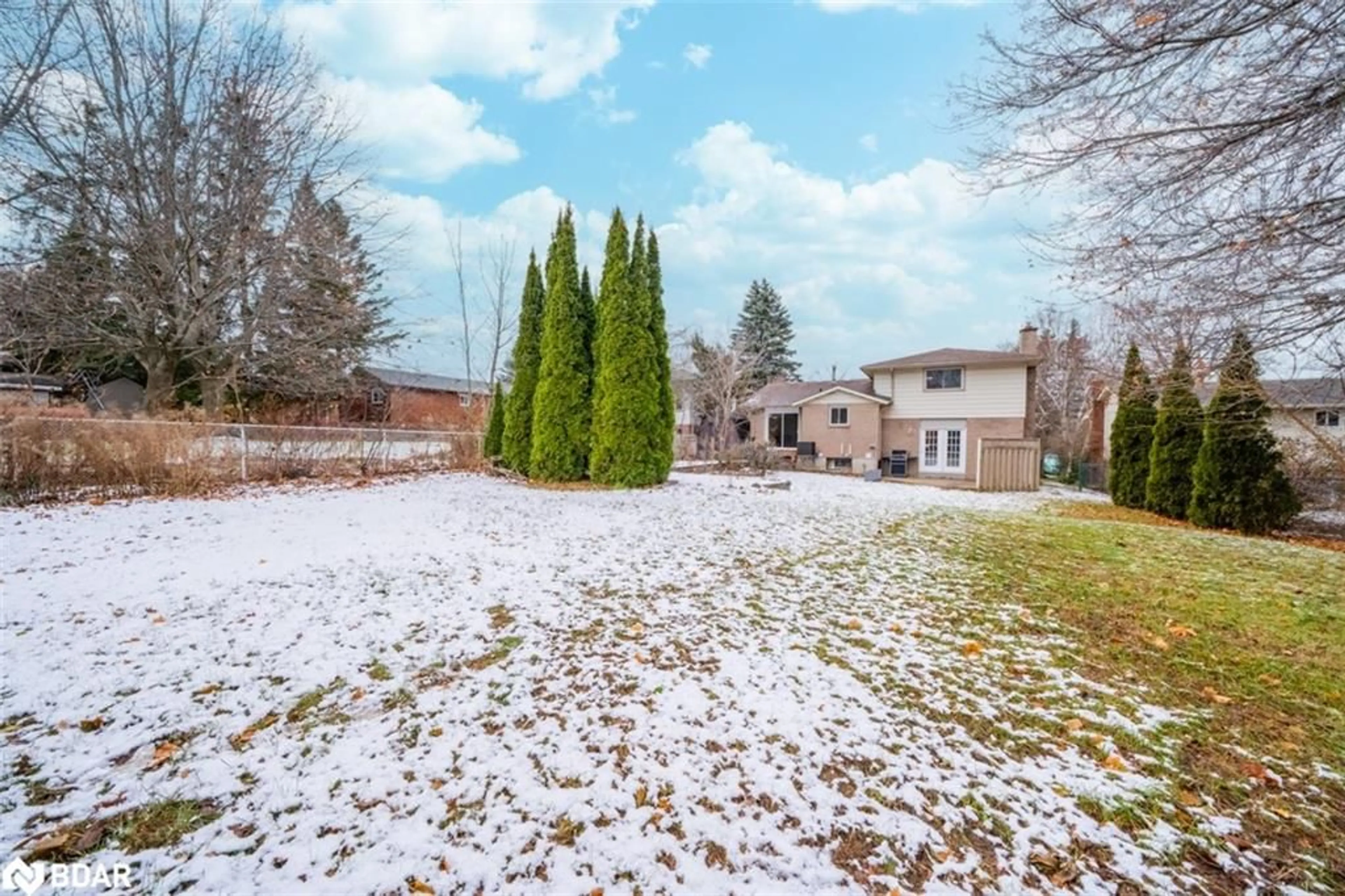 Patio, the fenced backyard for 43 Shoreview Dr, Barrie Ontario L4M 1G2