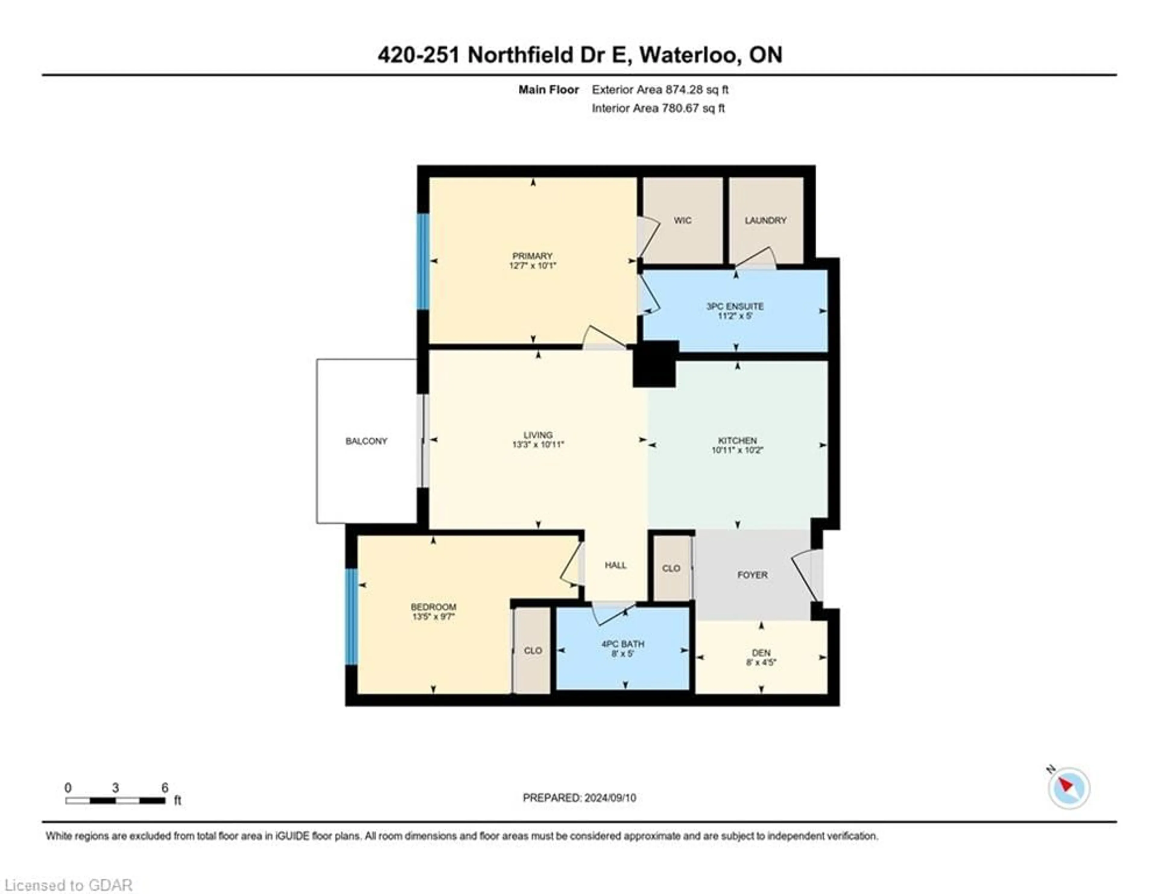 Floor plan for 251 Northfield Drive East #420, Waterloo Ontario N2K 0G9