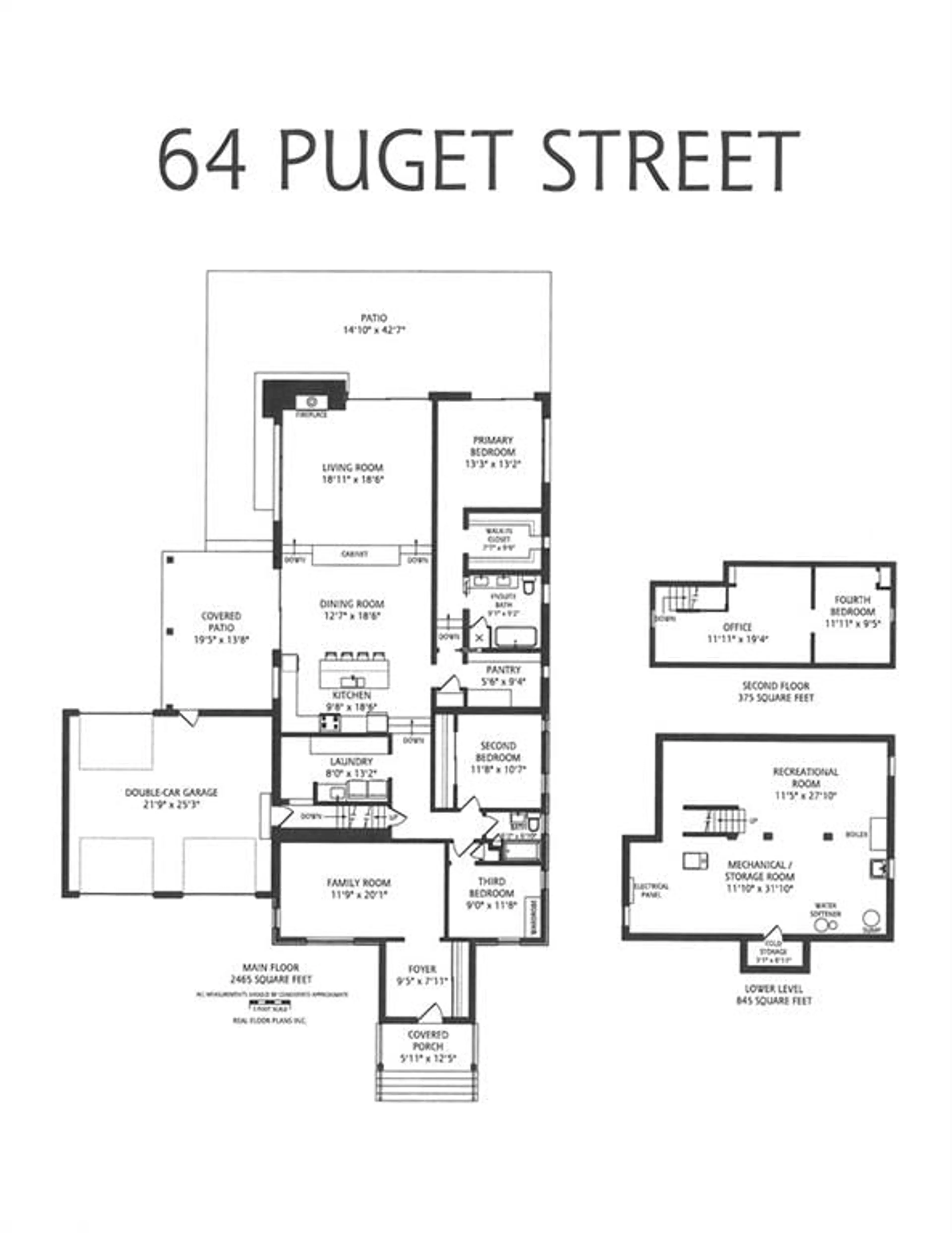 Floor plan for 64 Puget St, Barrie Ontario L4M 4N4