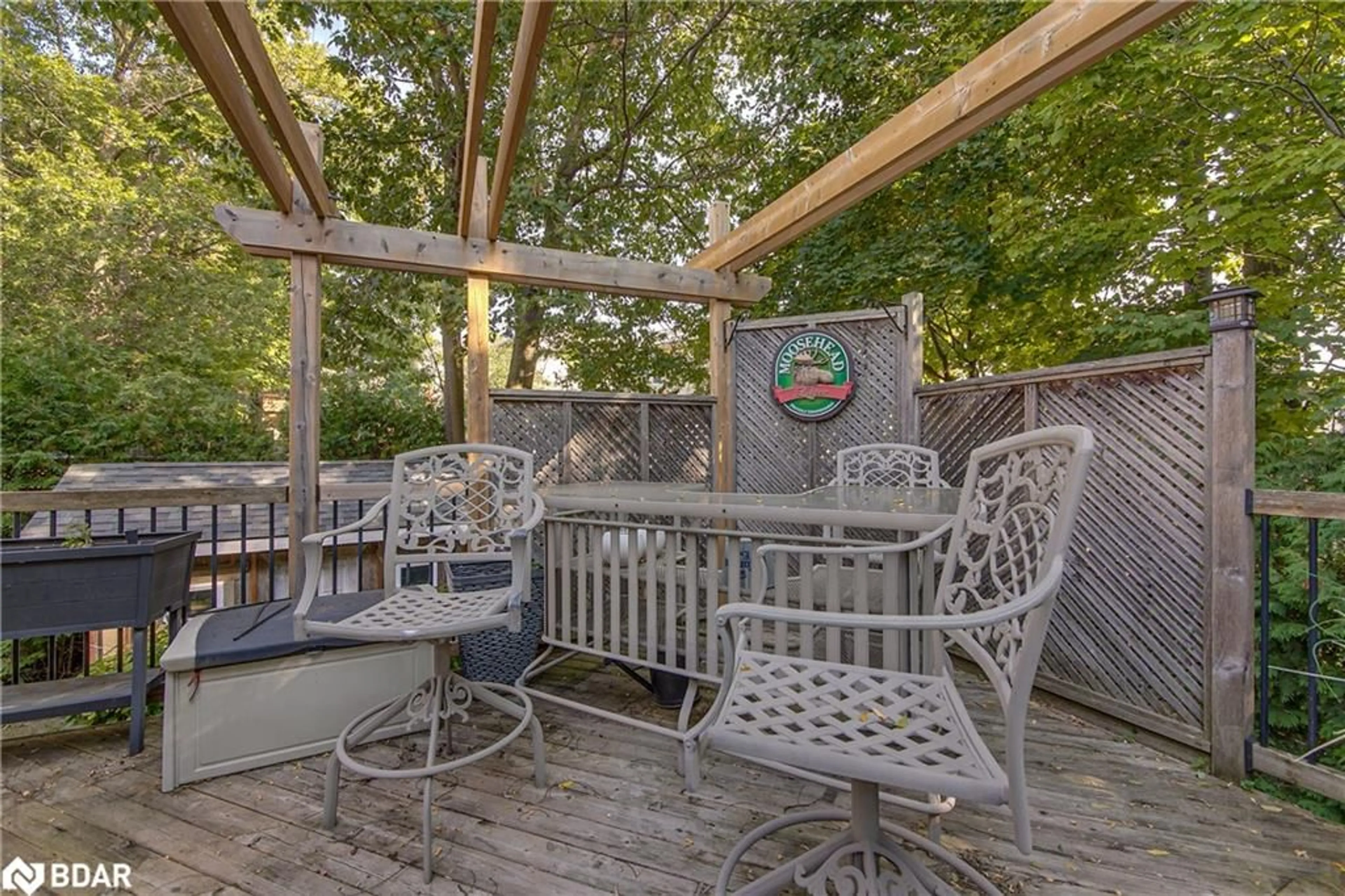 Patio, the fenced backyard for 19 Mccarthy Crt, Barrie Ontario L4N 7M6